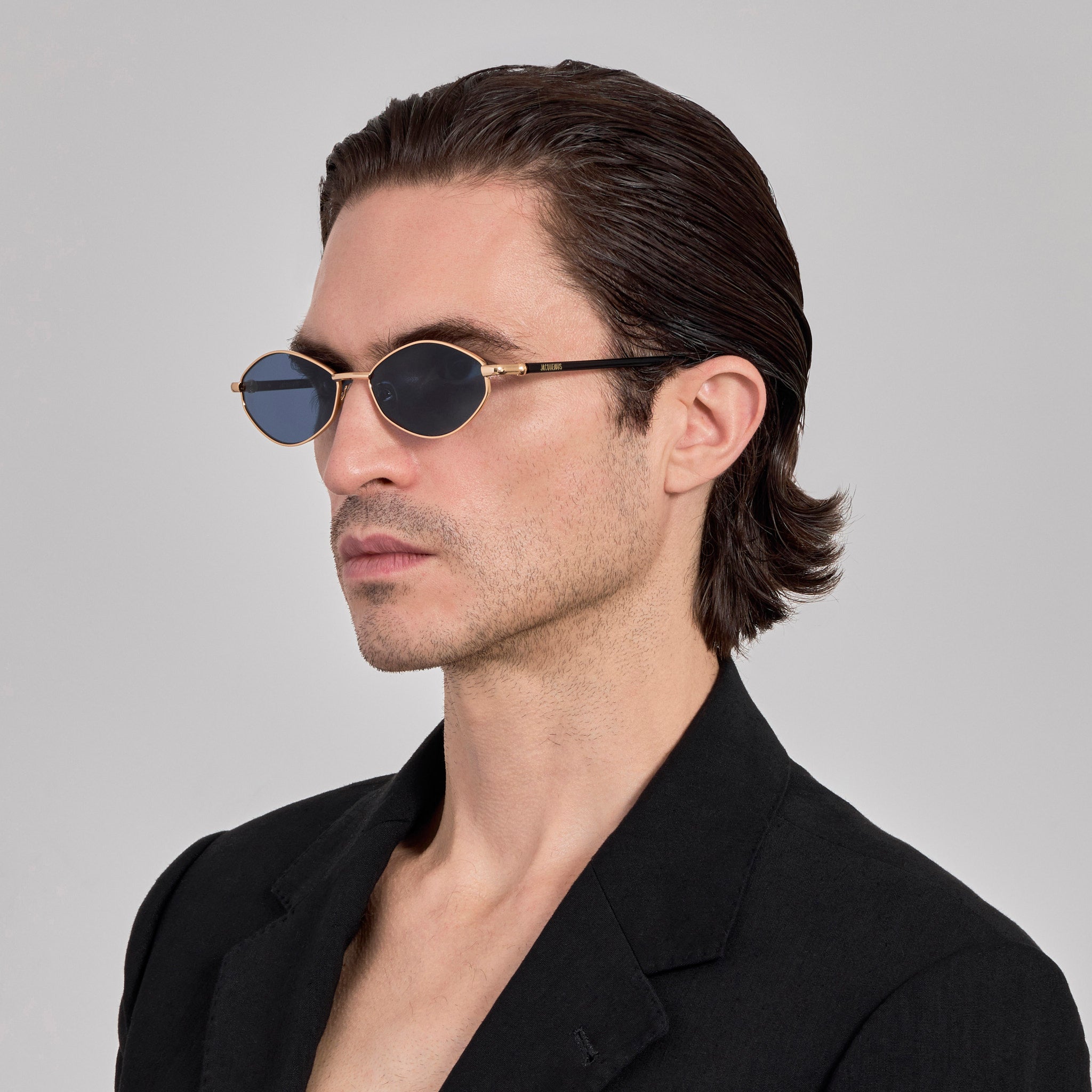 Sirocco Sunglasses in Light Gold and Navy