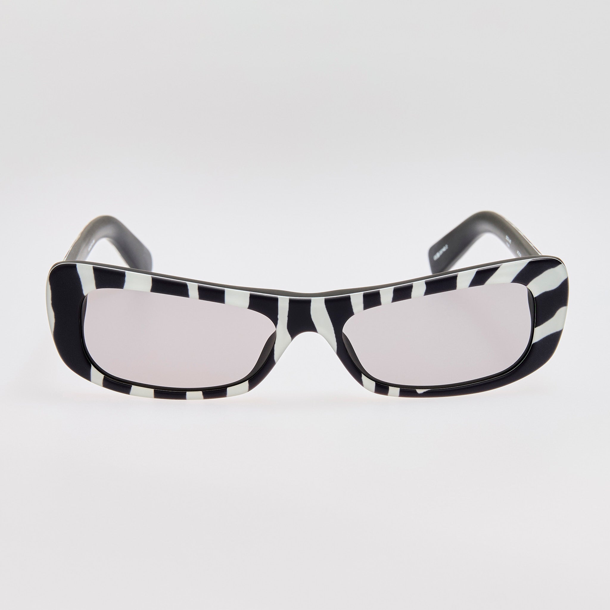 Capri Rectangular Sunglasses in Zebra Black