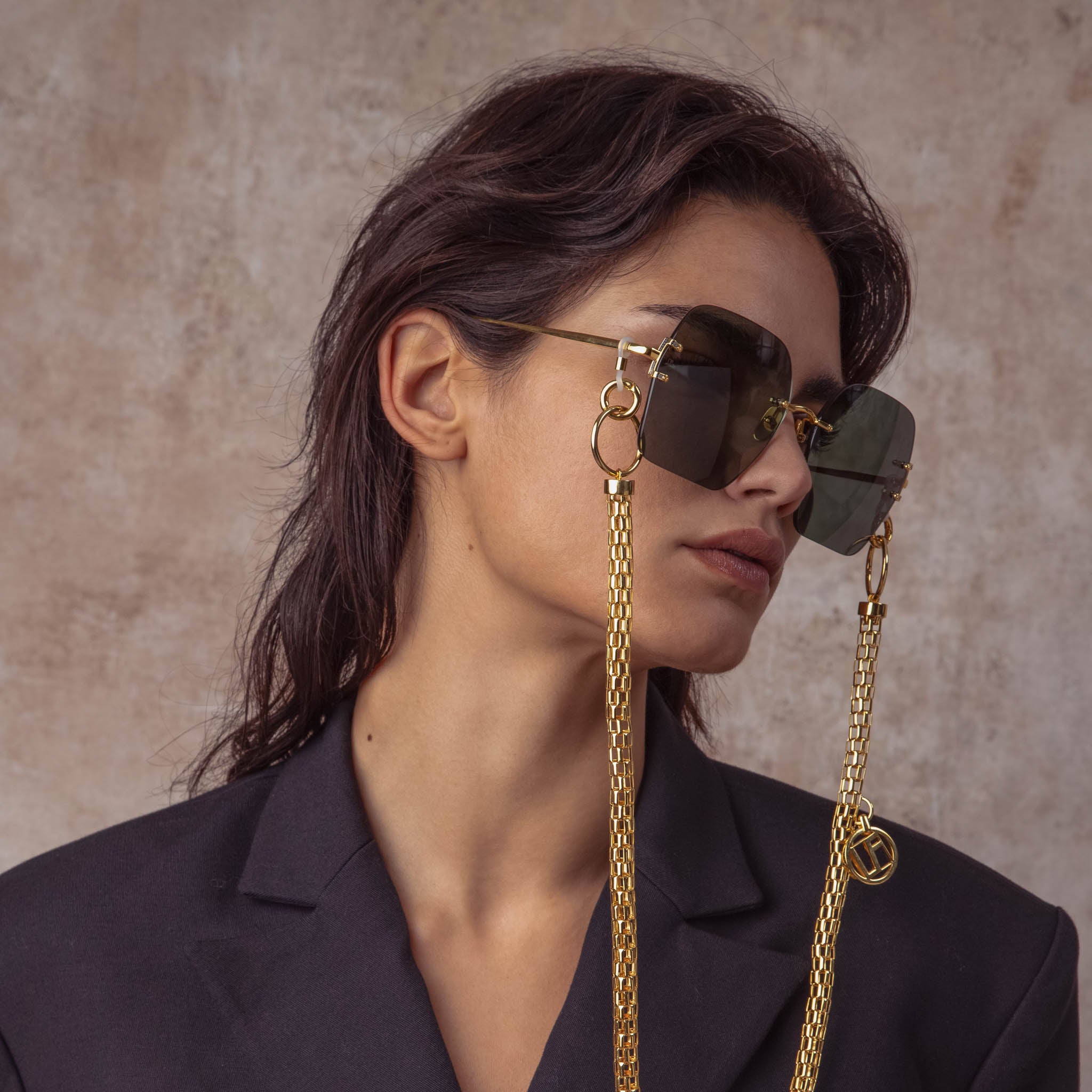Carina Sunglasses in 22K Gold and Green