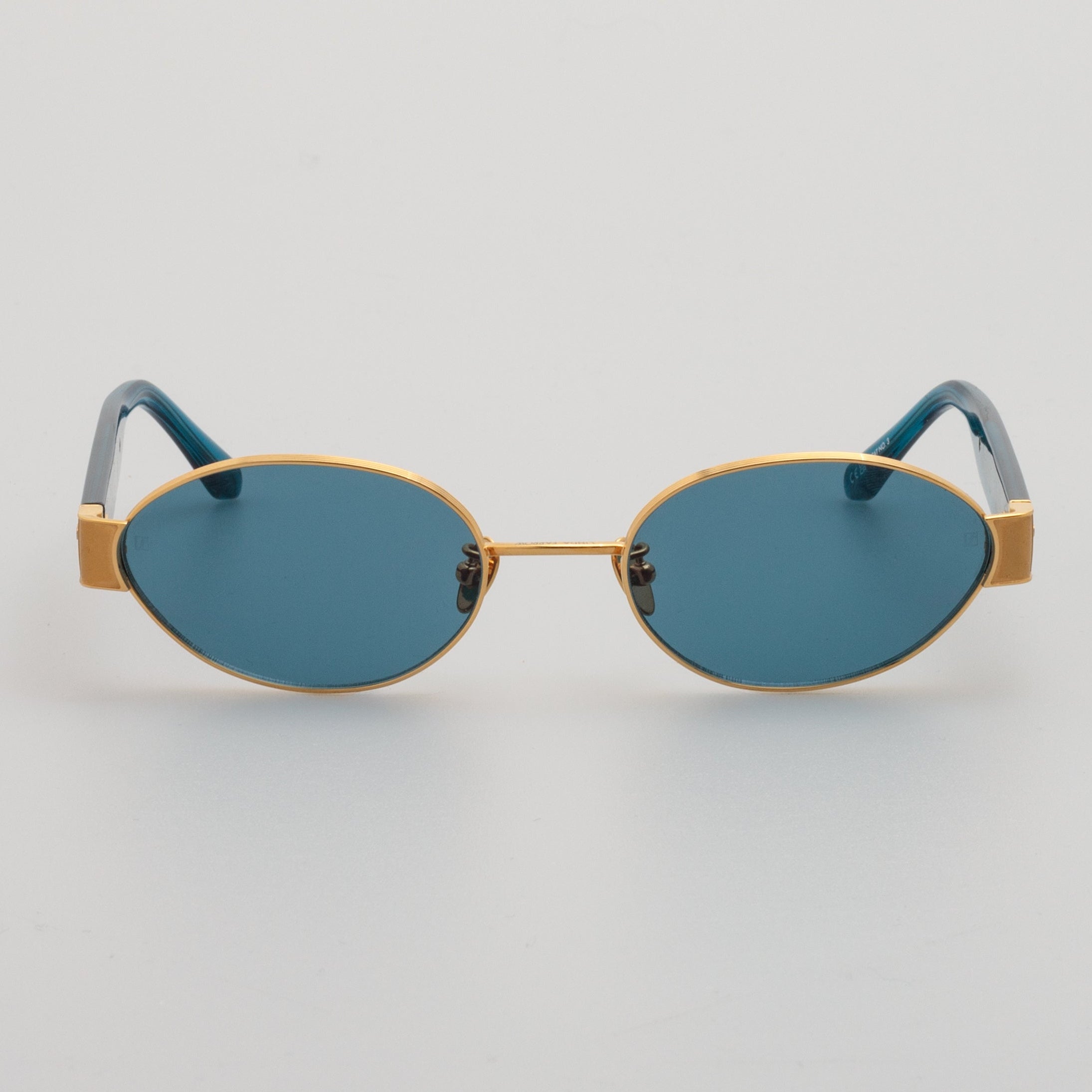 Sadie Sunglasses in 22K Gold and Aqua