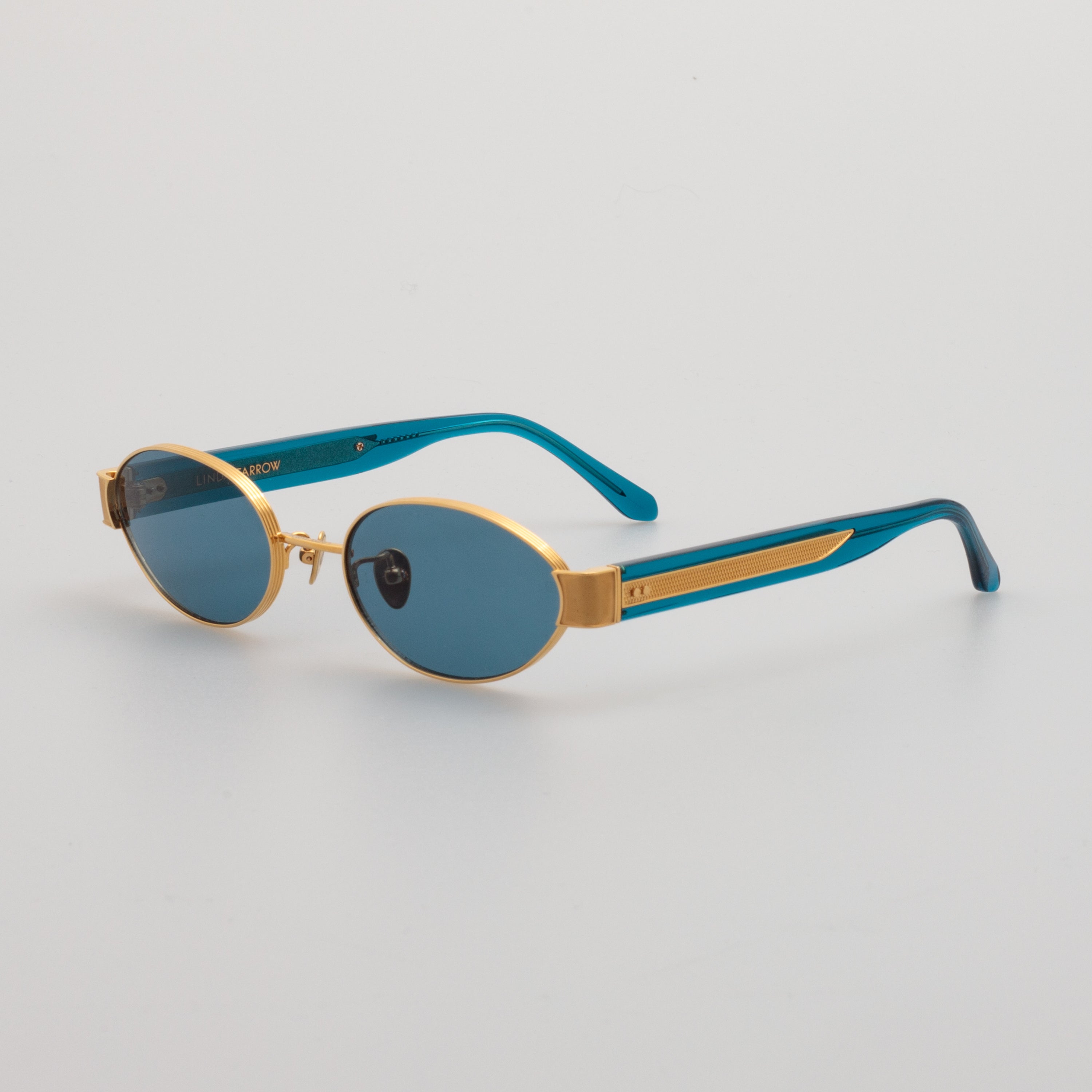 Sadie Sunglasses in 22K Gold and Aqua