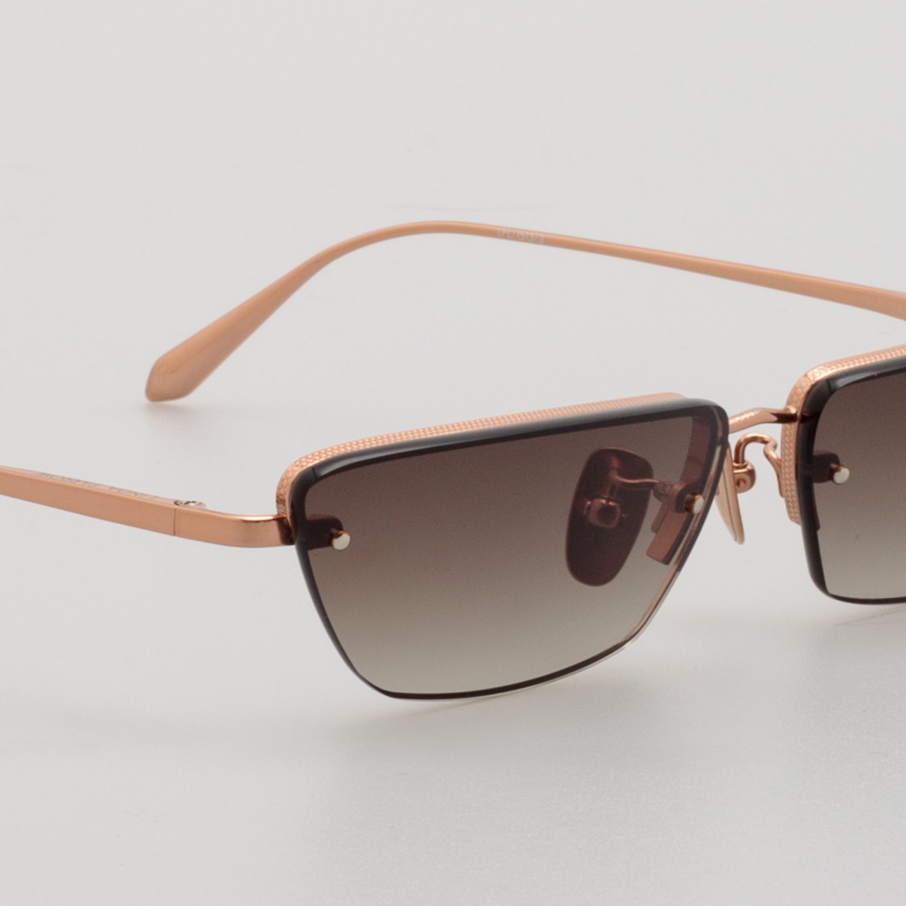 Cleo Sunglasses in 18K Rose Gold and Mocha