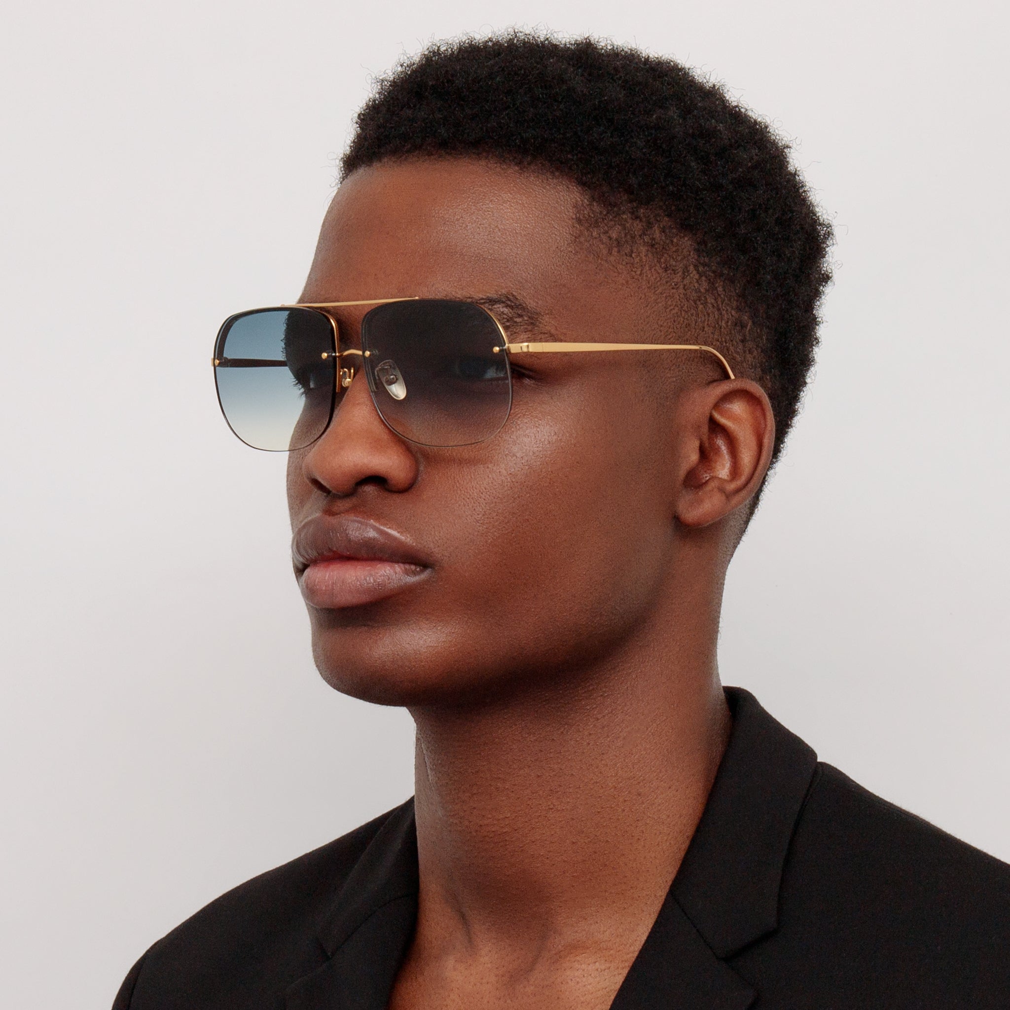 Seren Sunglasses in 22K Gold and Aqua