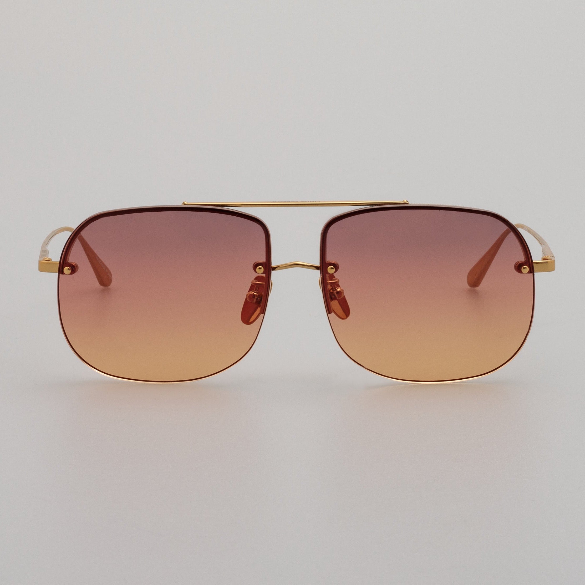 Seren Sunglasses in 22k Gold and Sunset Orange