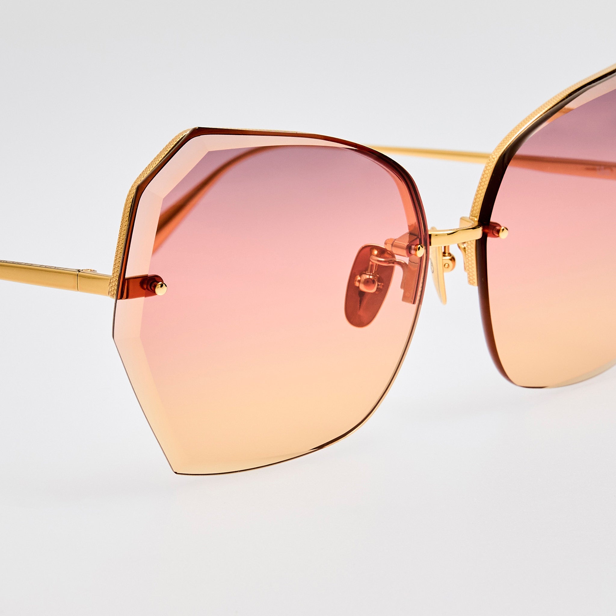 Lila Sunglasses in 22k Gold and Sunset Gradient