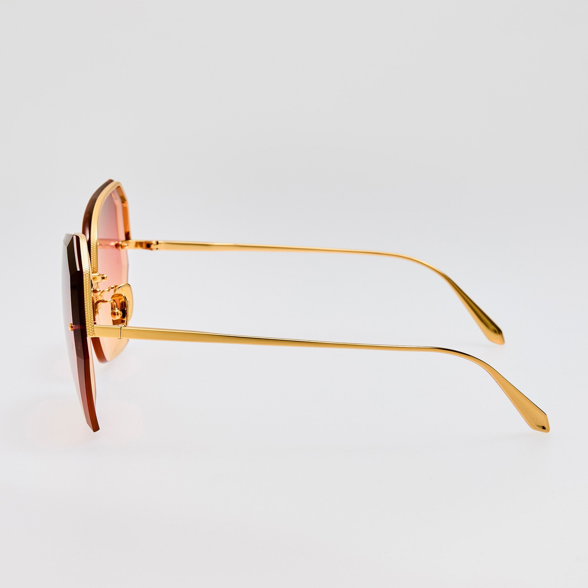 Lila Sunglasses in 22k Gold and Sunset Gradient