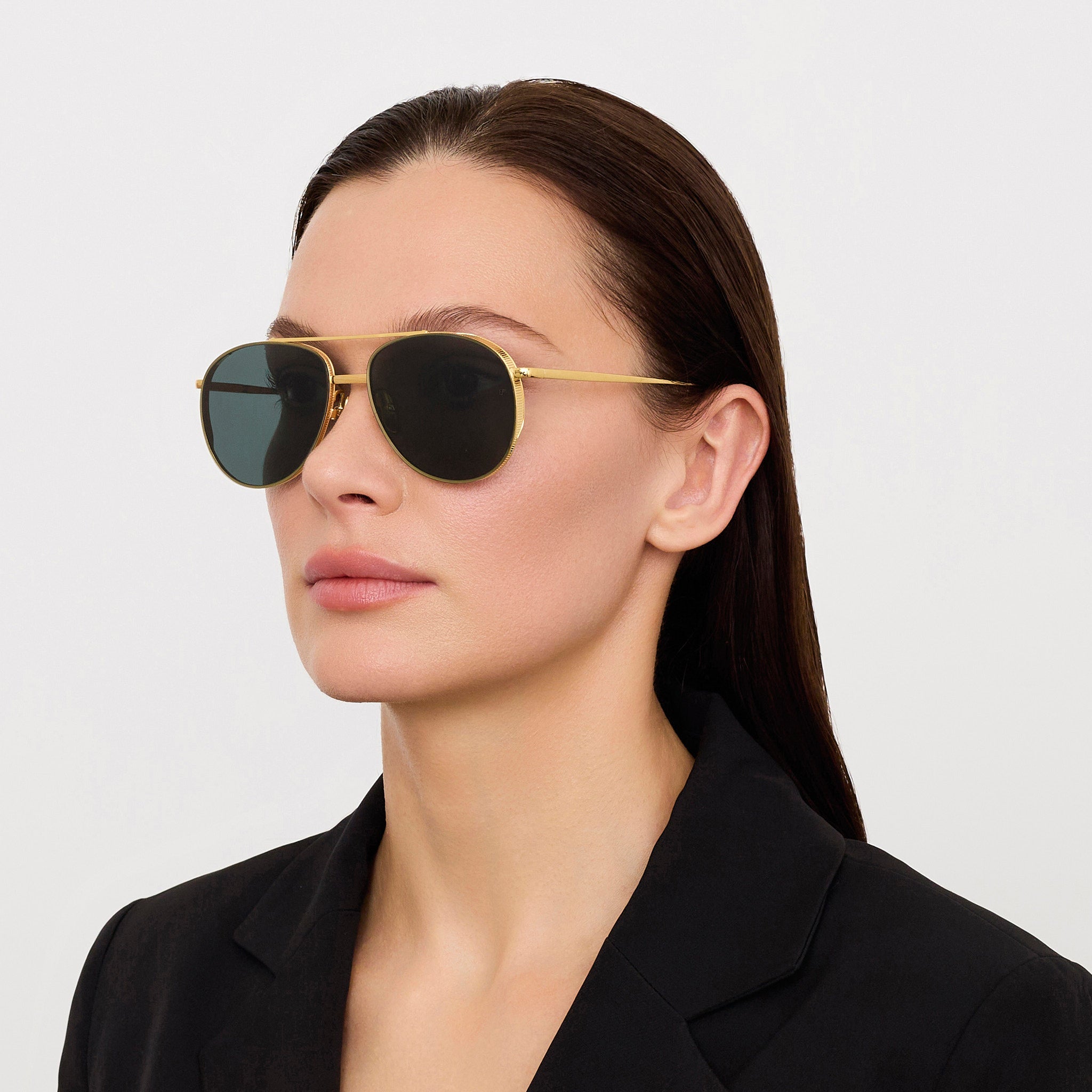 Meret Sunglasses in 22K Gold and Green