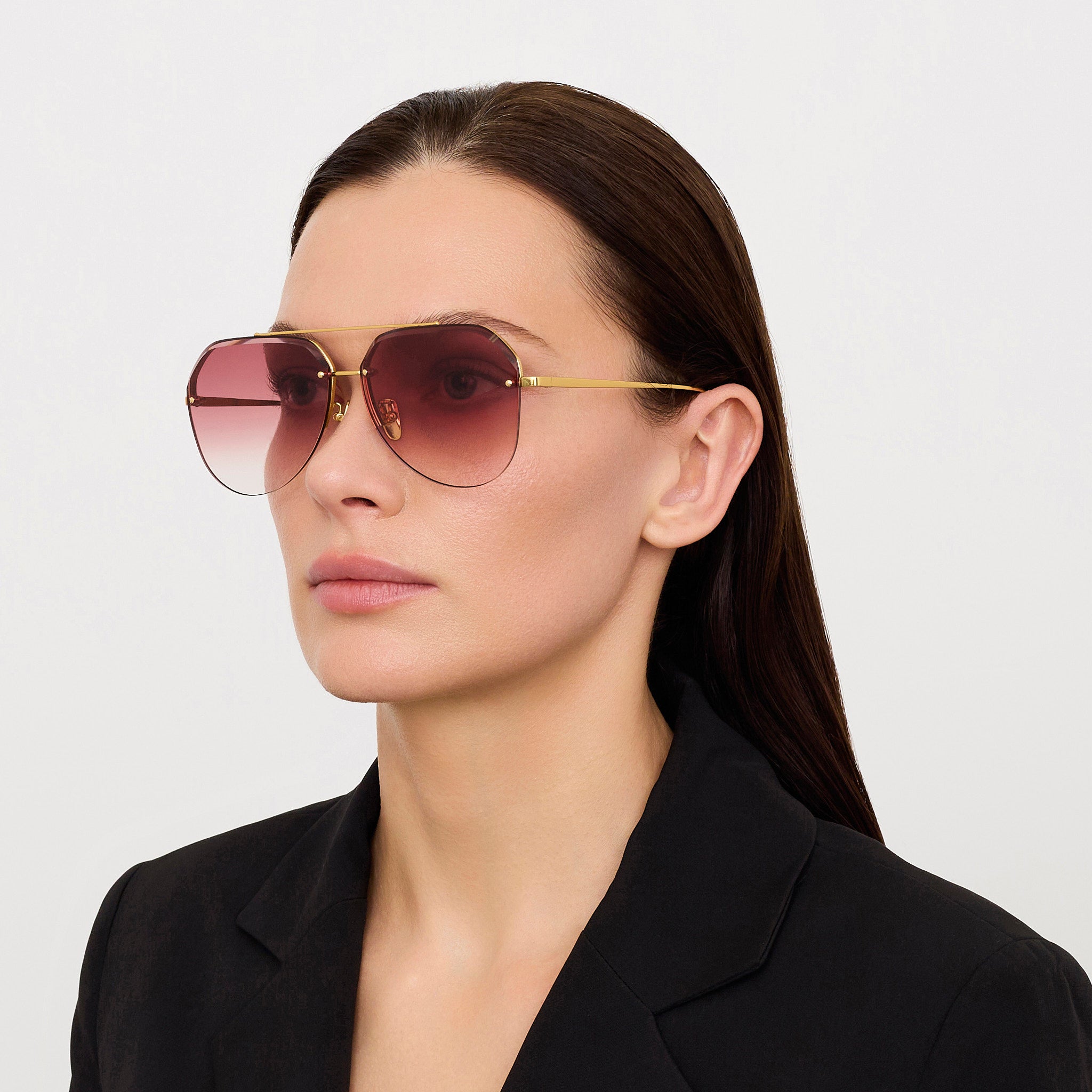 Quynh Sunglasses in 22K Gold and Red
