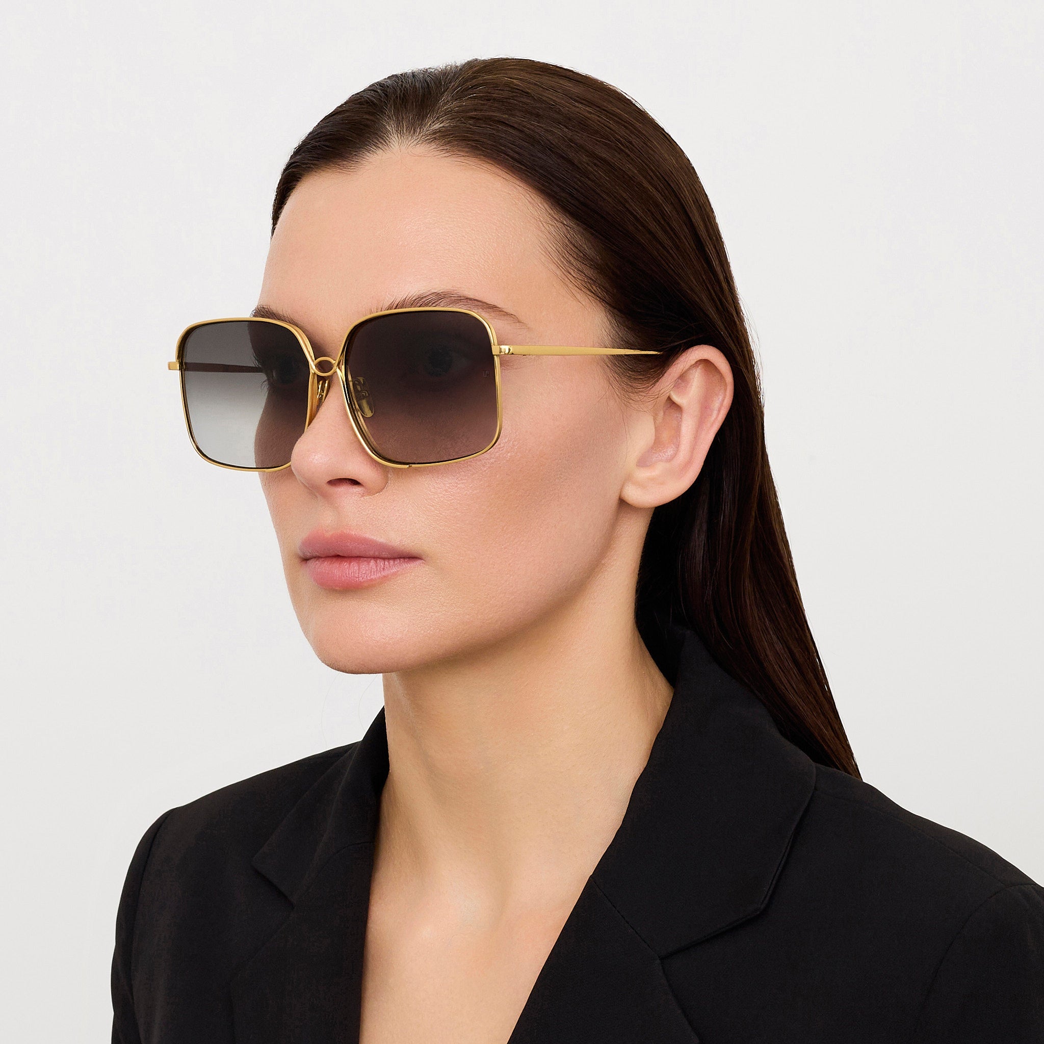 Genevieve Sunglasses in 22K Gold and Grey