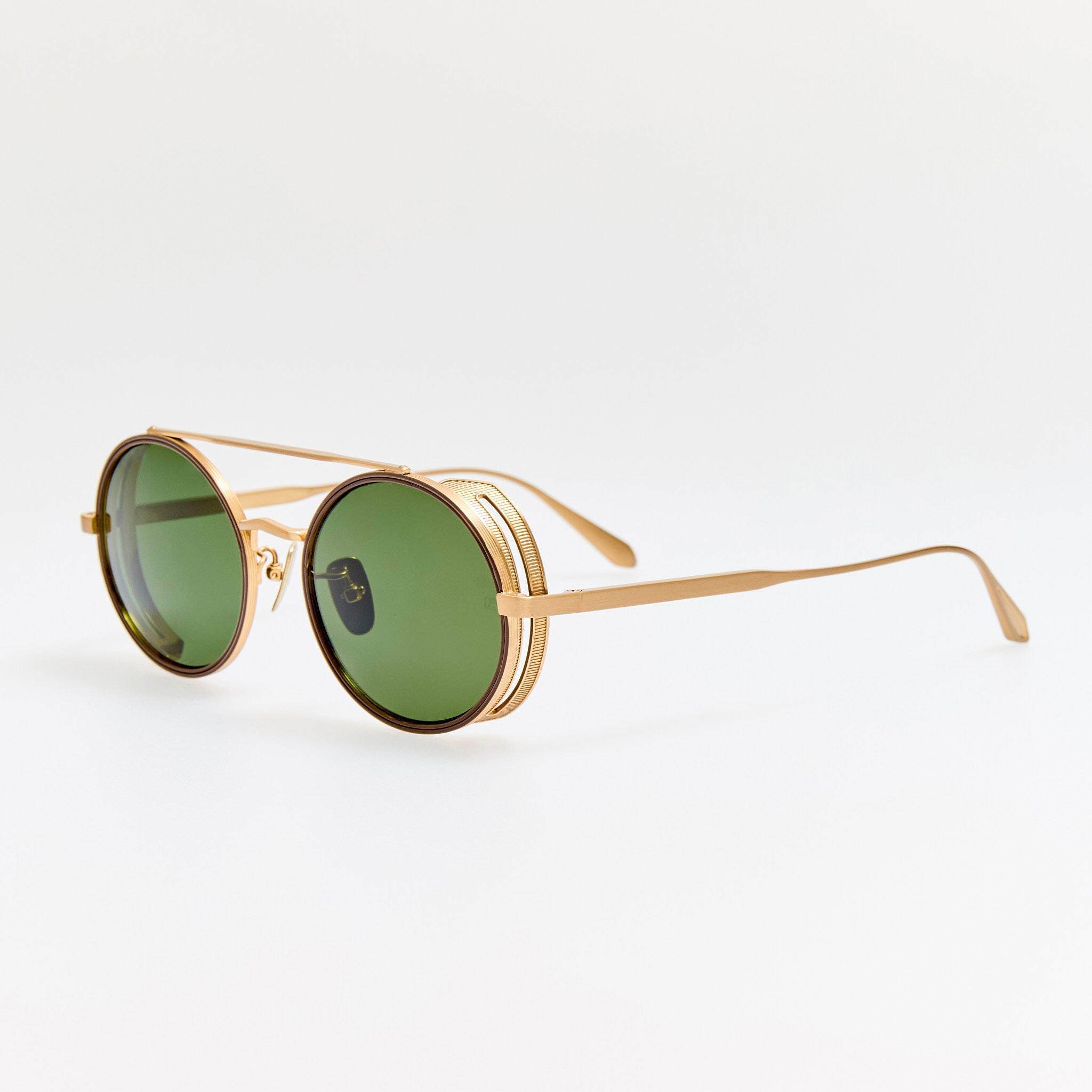 Baret Explorer Sunglasses in Matt Champagne and Green