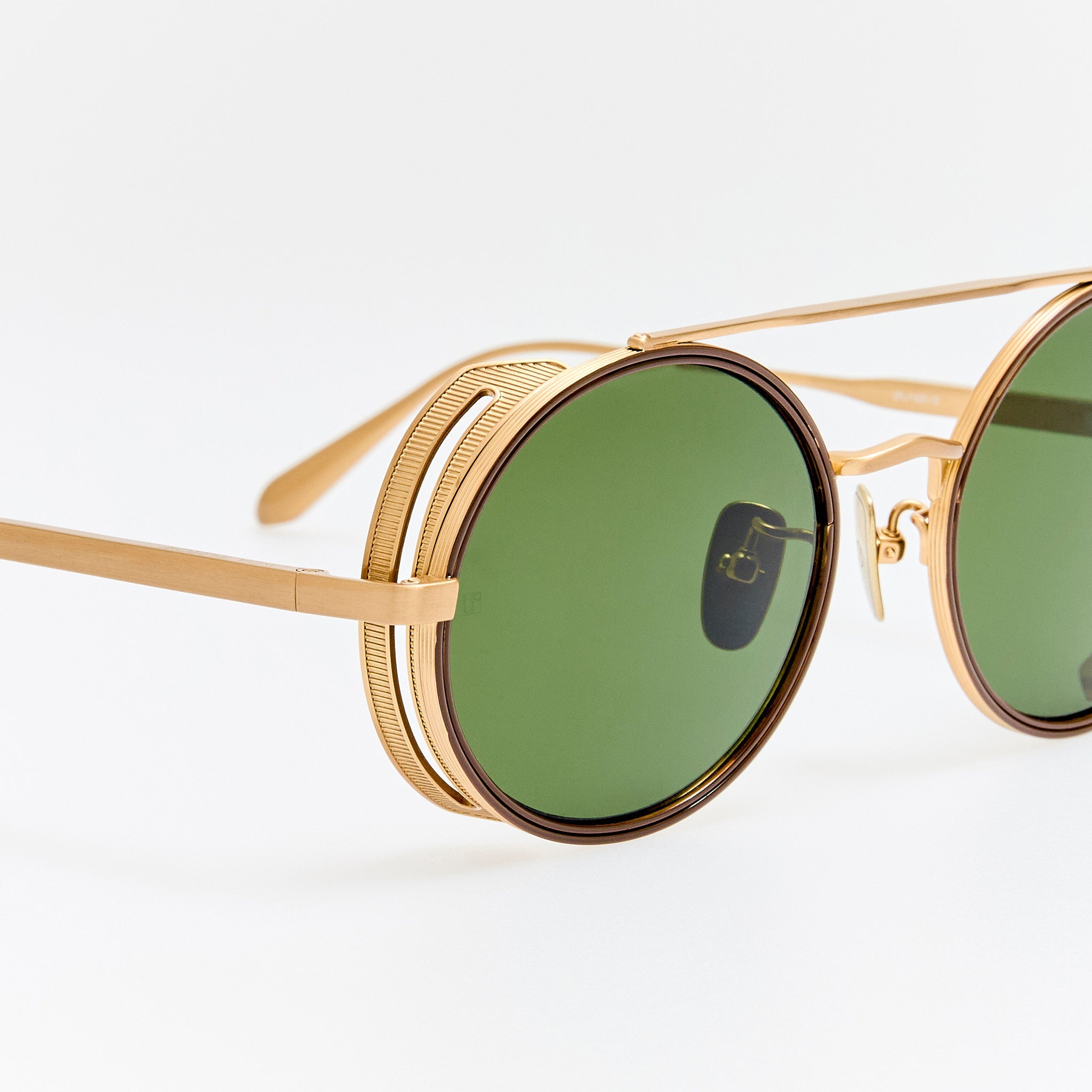 Baret Explorer Sunglasses in Matt Champagne and Green