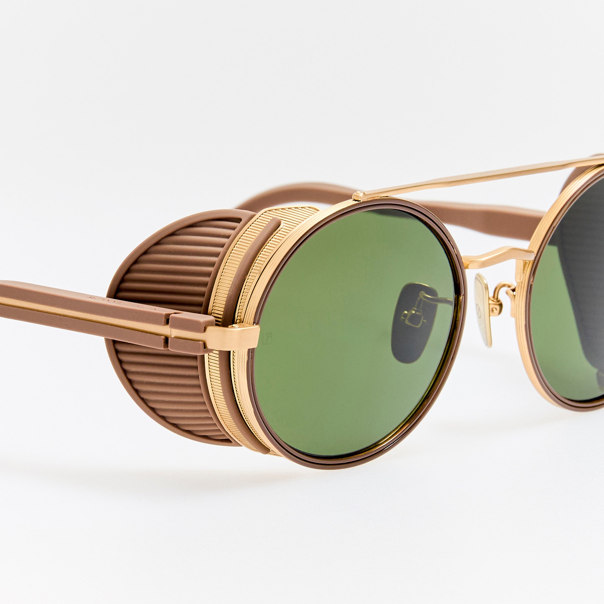 Baret Explorer Sunglasses in Matt Champagne and Green
