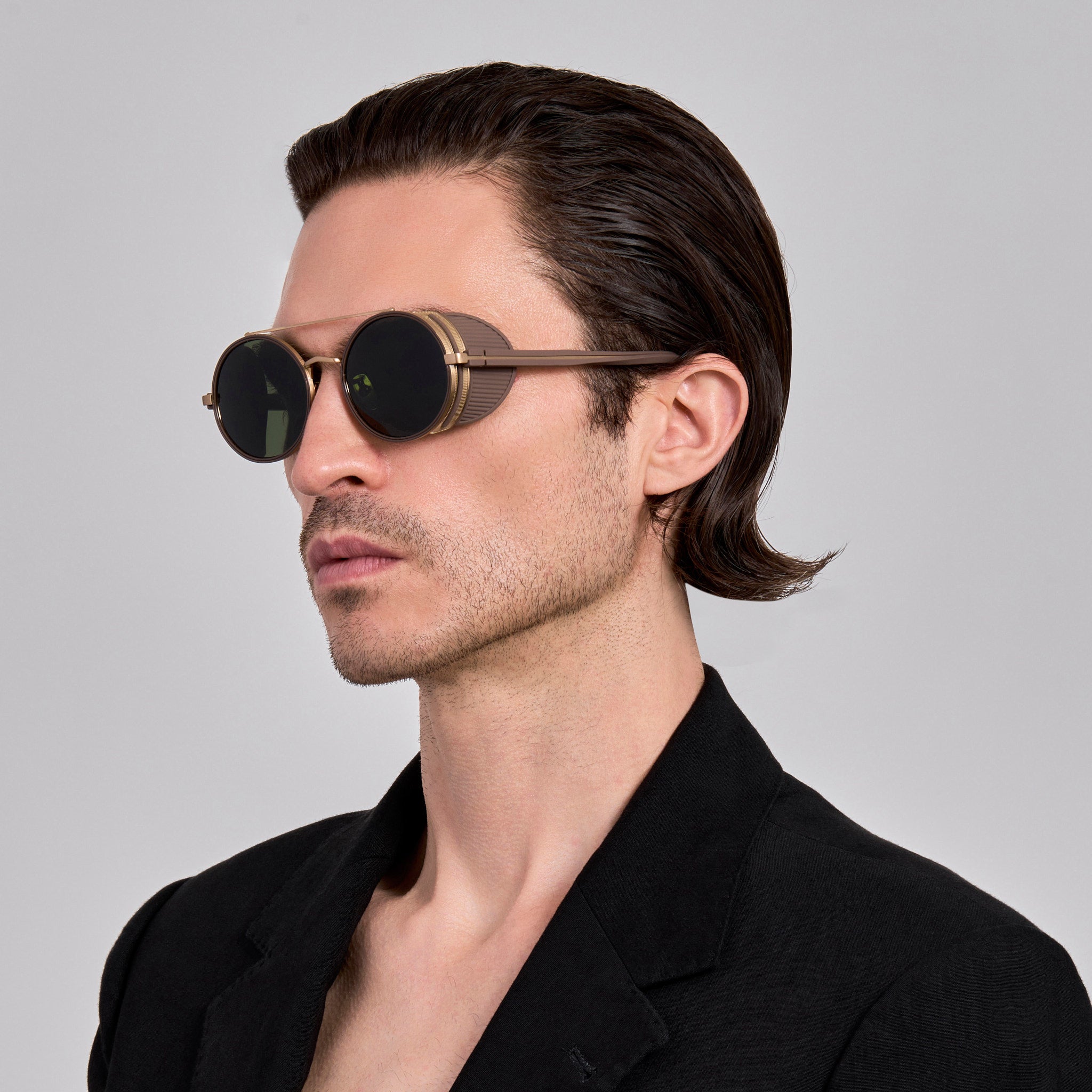 Baret Explorer Sunglasses in Matt Champagne and Green