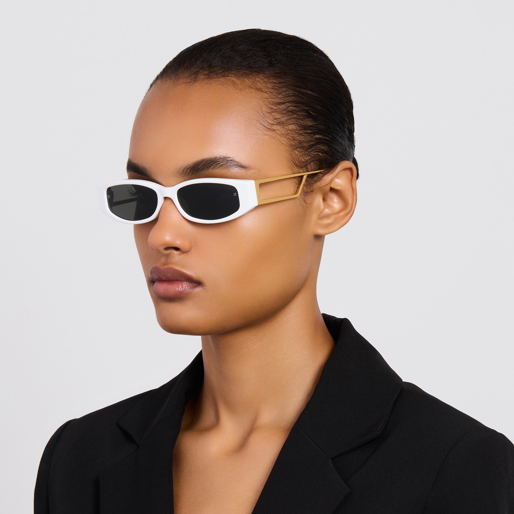 Susie Vista Temple Sunglasses in White