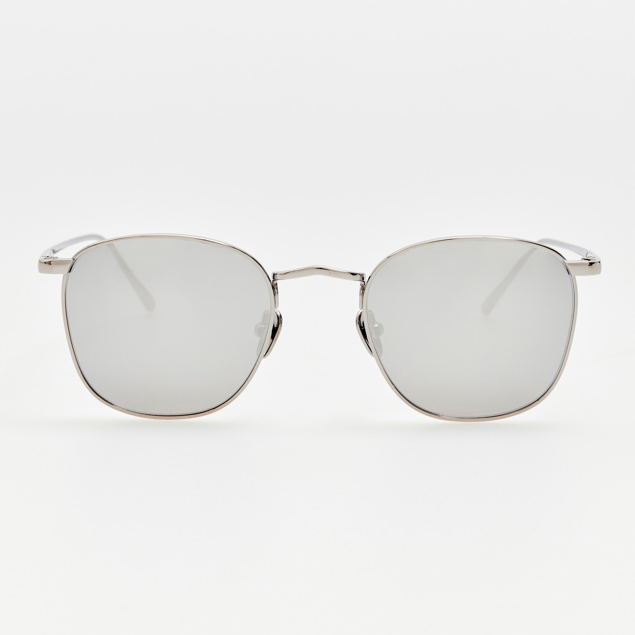Simon Square Sunglasses in 22K White Gold and Platinum