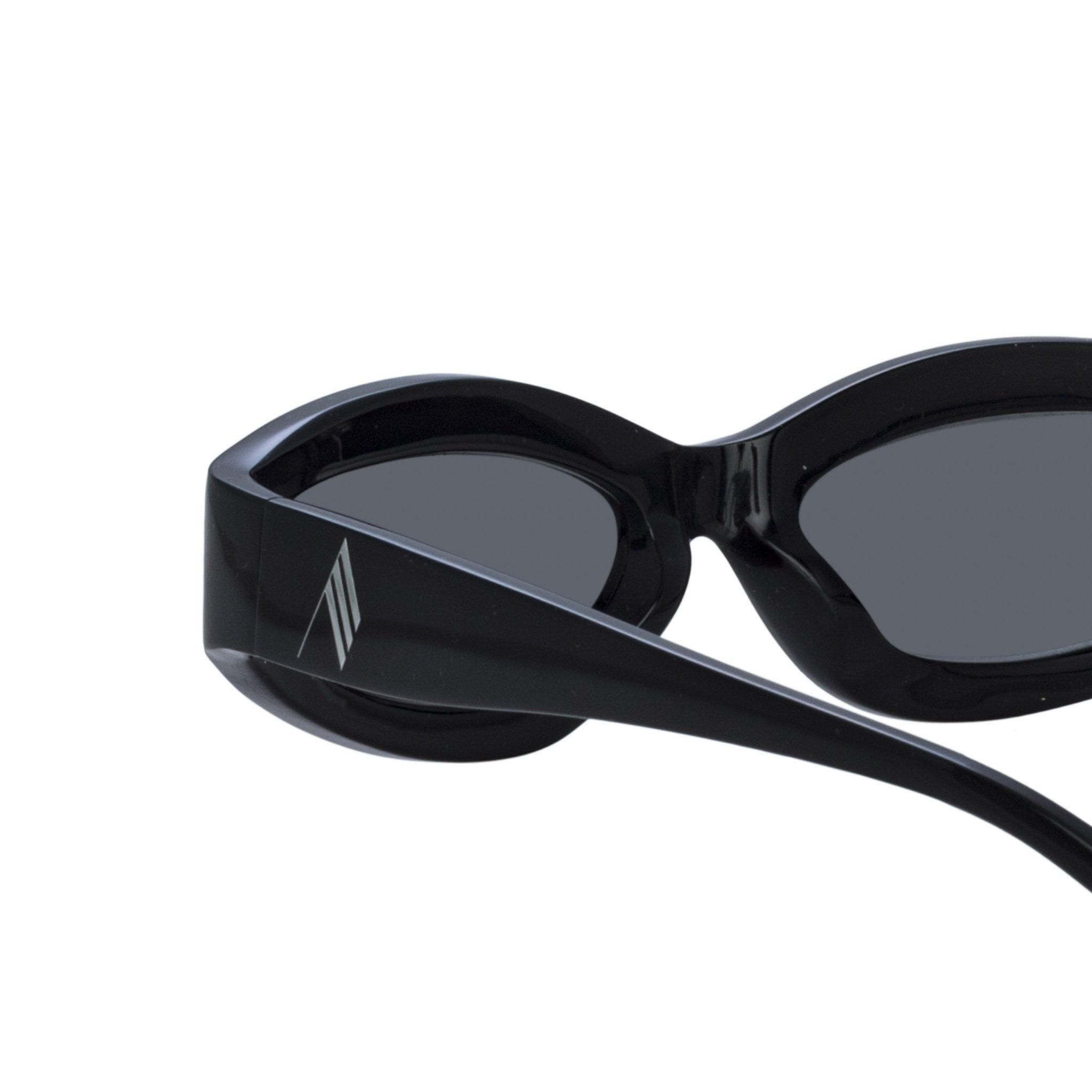 Agnes Wrap Sunglasses in Black - LINDA FARROW - Sunglasses -
