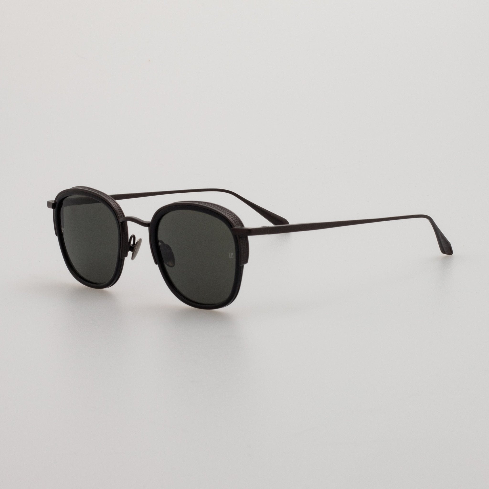 Aldrin Sunglasses in Black Matt Nickel - LINDA FARROW - Sunglasses -