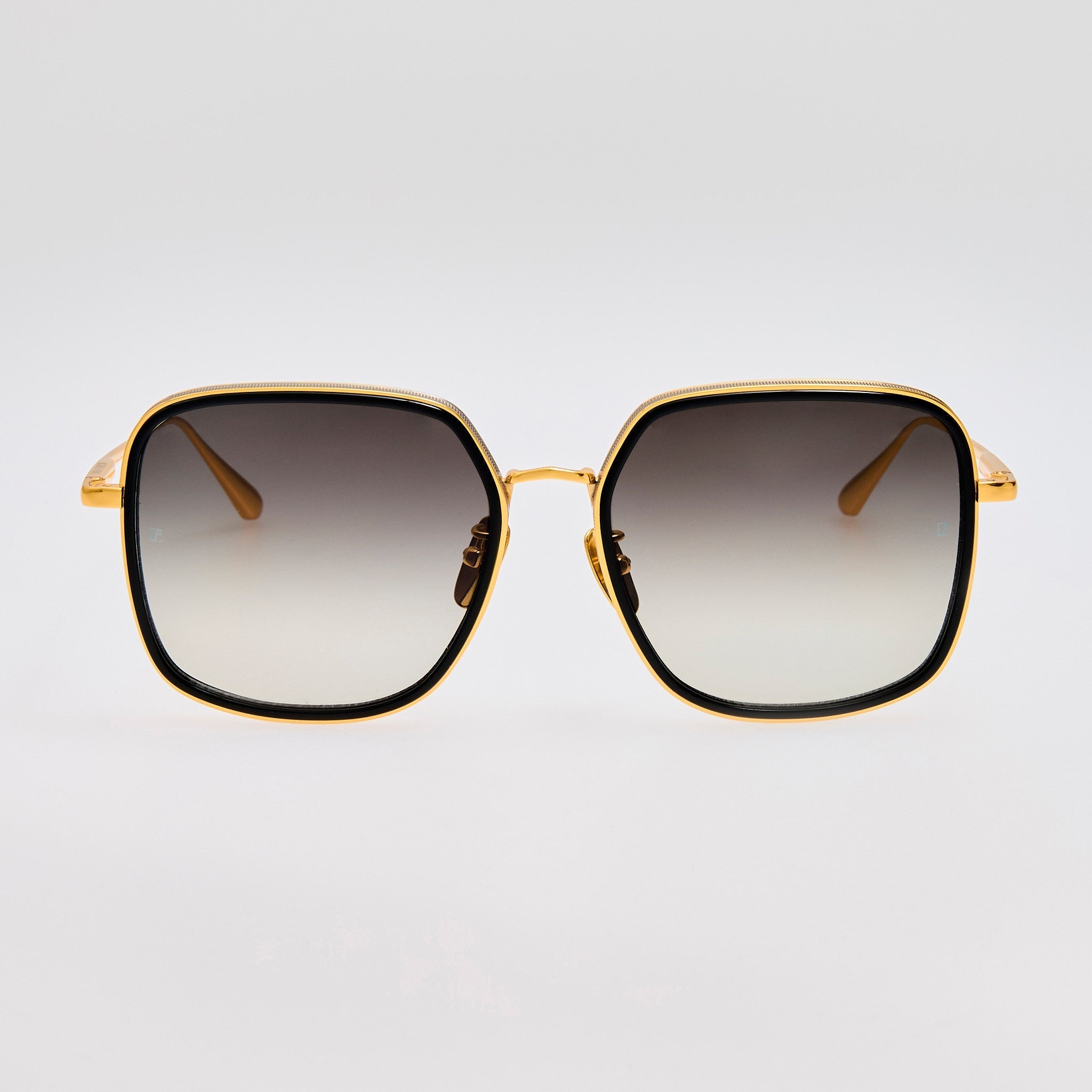 Alicia Sunglasses in 22K Gold and Grey - LINDA FARROW - Sunglasses -