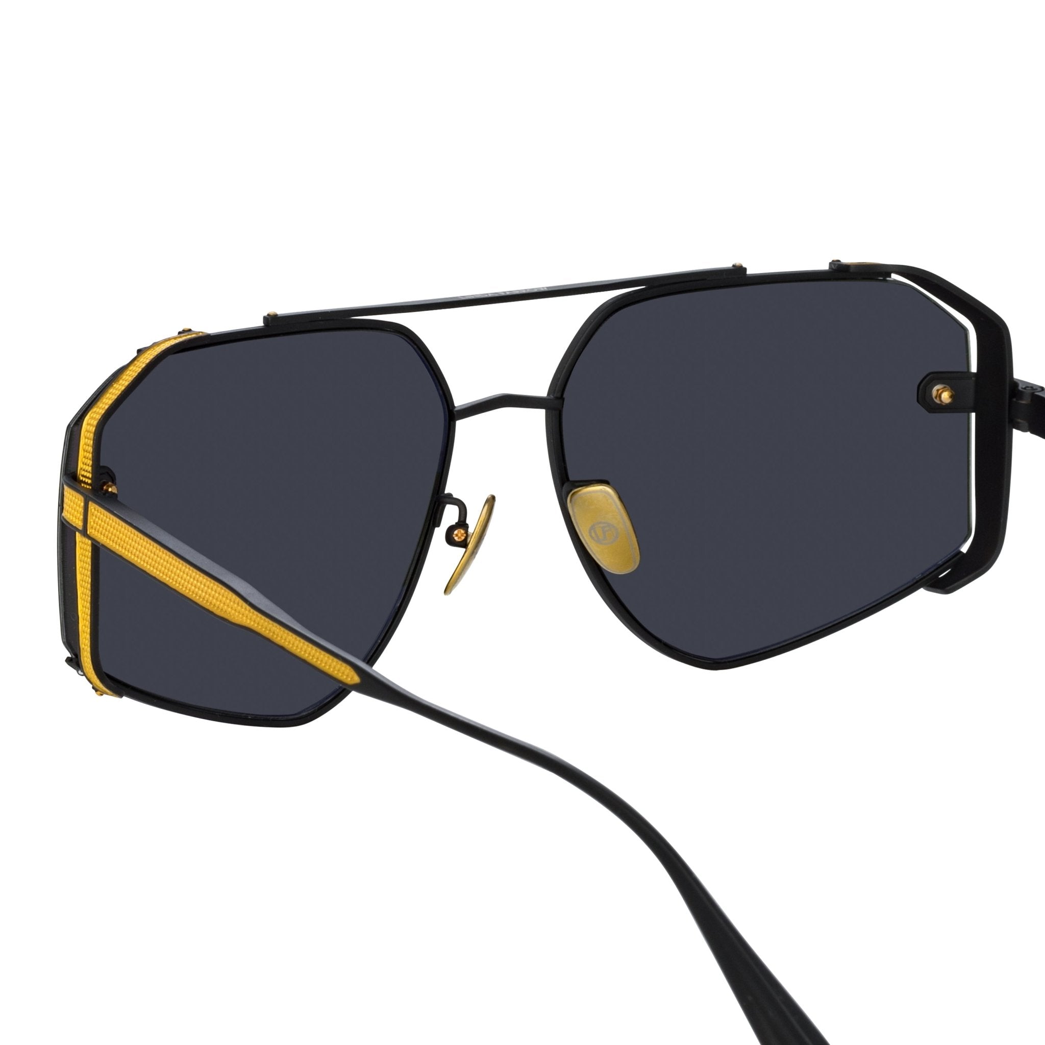 Amar Sunglasses in Matt Nickel - LINDA FARROW - Sunglasses -