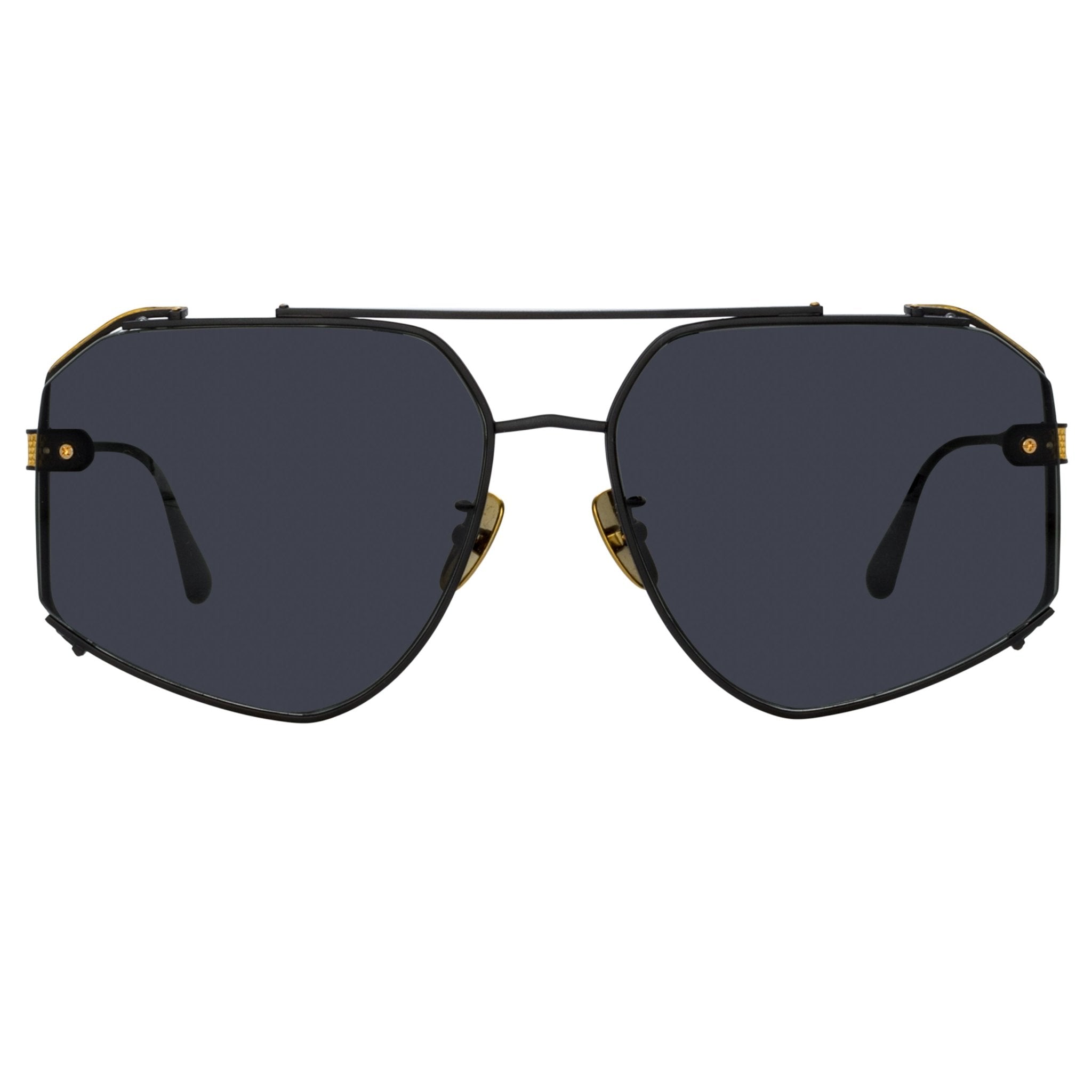 Amar Sunglasses in Matt Nickel - LINDA FARROW - Sunglasses -