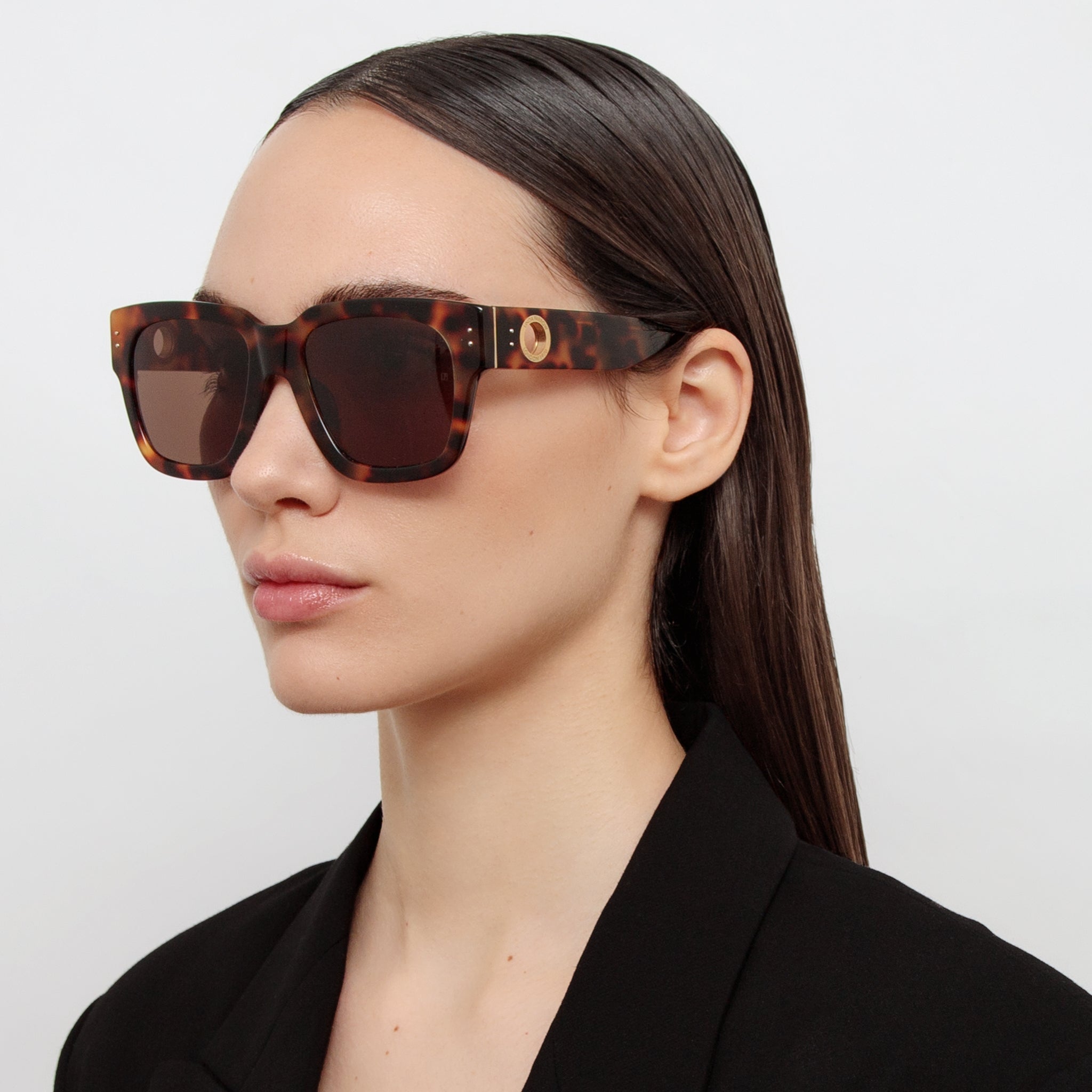 Amber Sunglasses in Tortoiseshell - LINDA FARROW - Sunglasses -