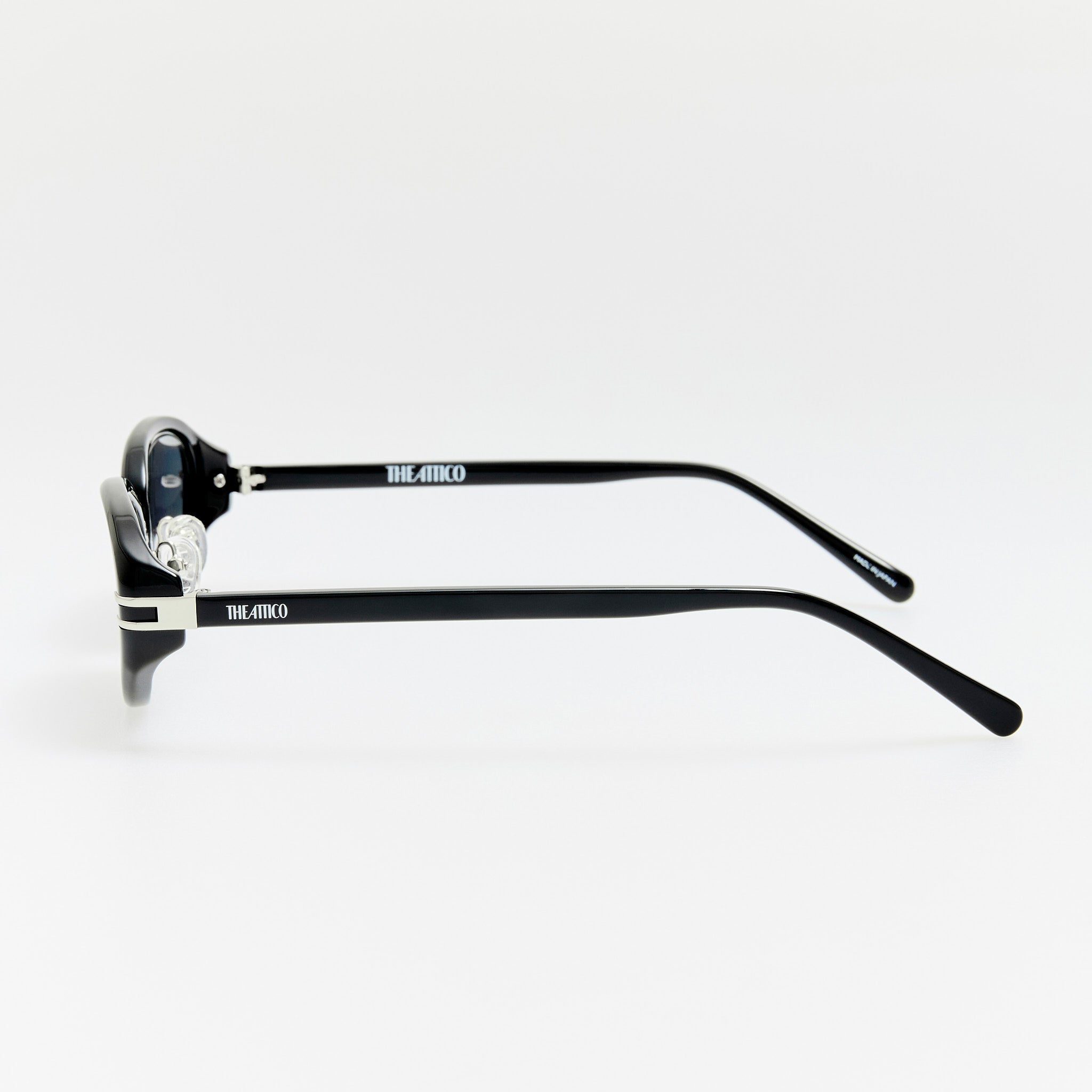 Ambra Oval Sunglasses in Black and Grey - LINDA FARROW - Sunglasses -