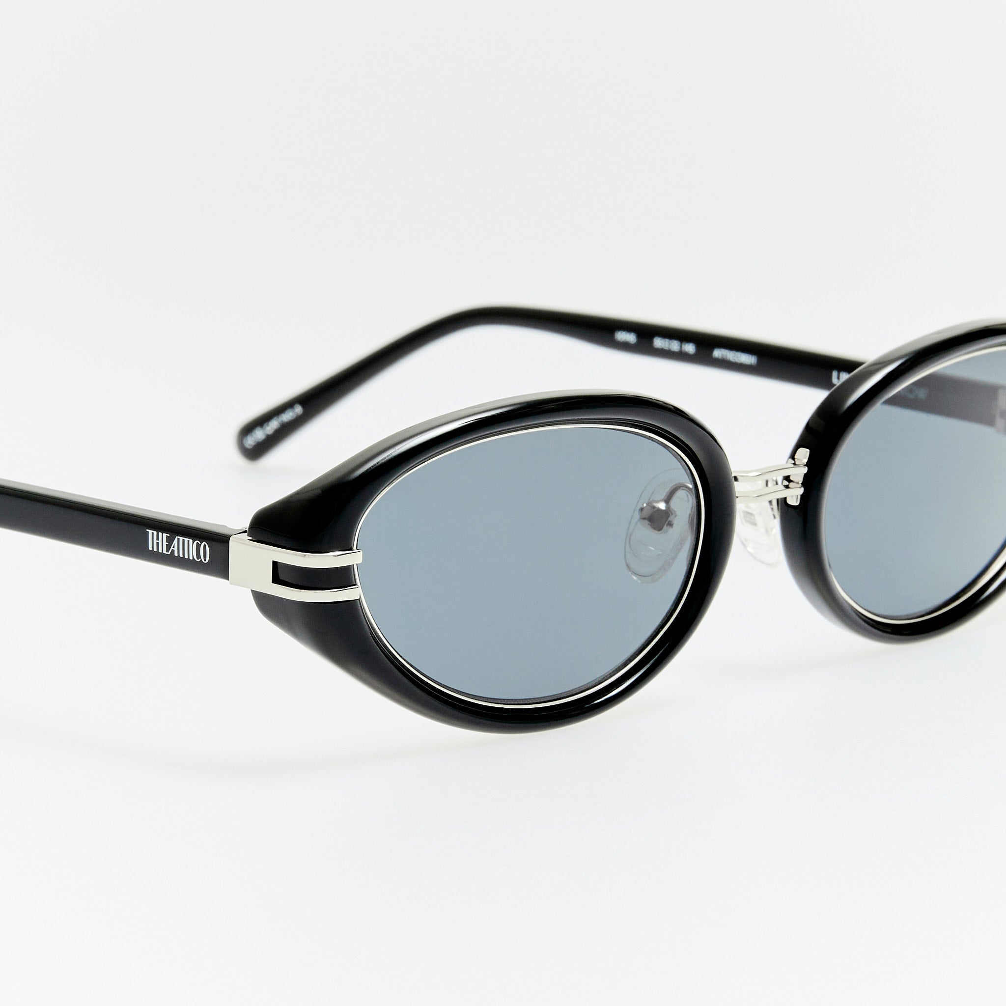 Ambra Oval Sunglasses in Black and Grey - LINDA FARROW - Sunglasses -