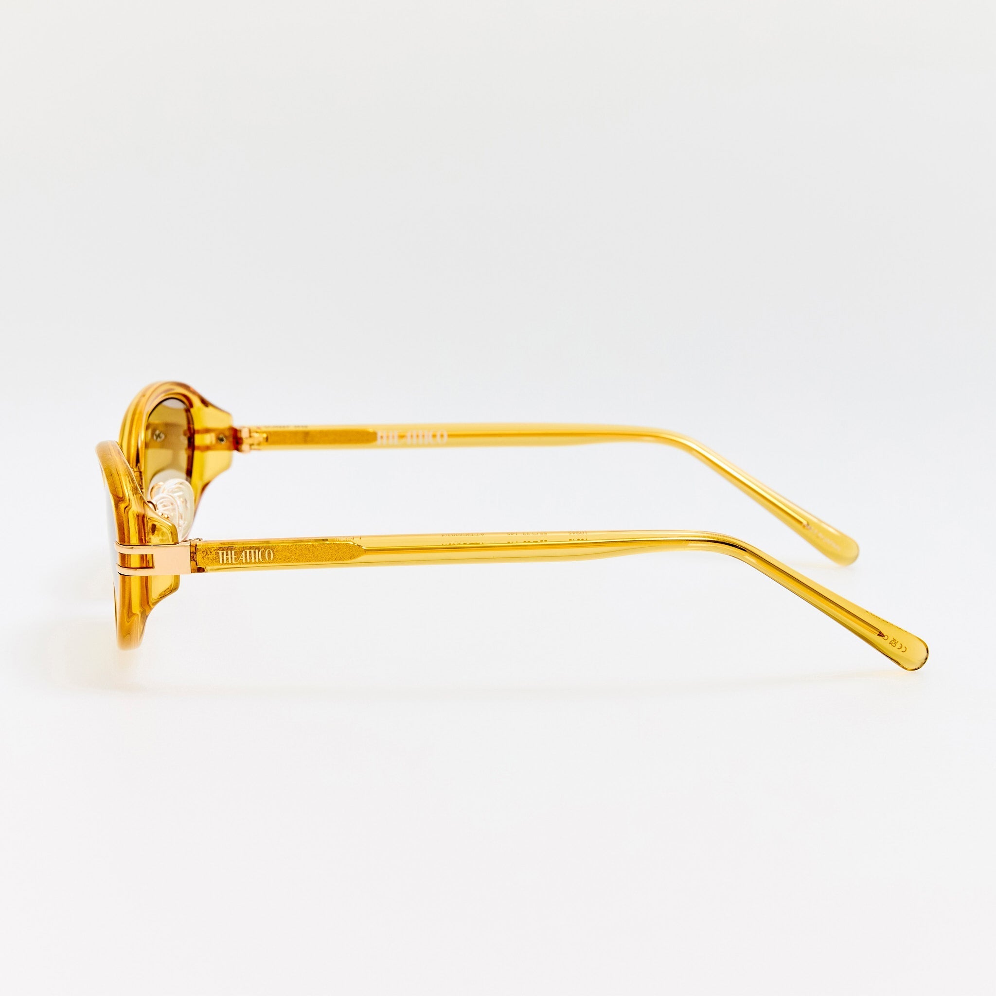 Ambra Oval Sunglasses in Mustard - LINDA FARROW - Sunglasses -