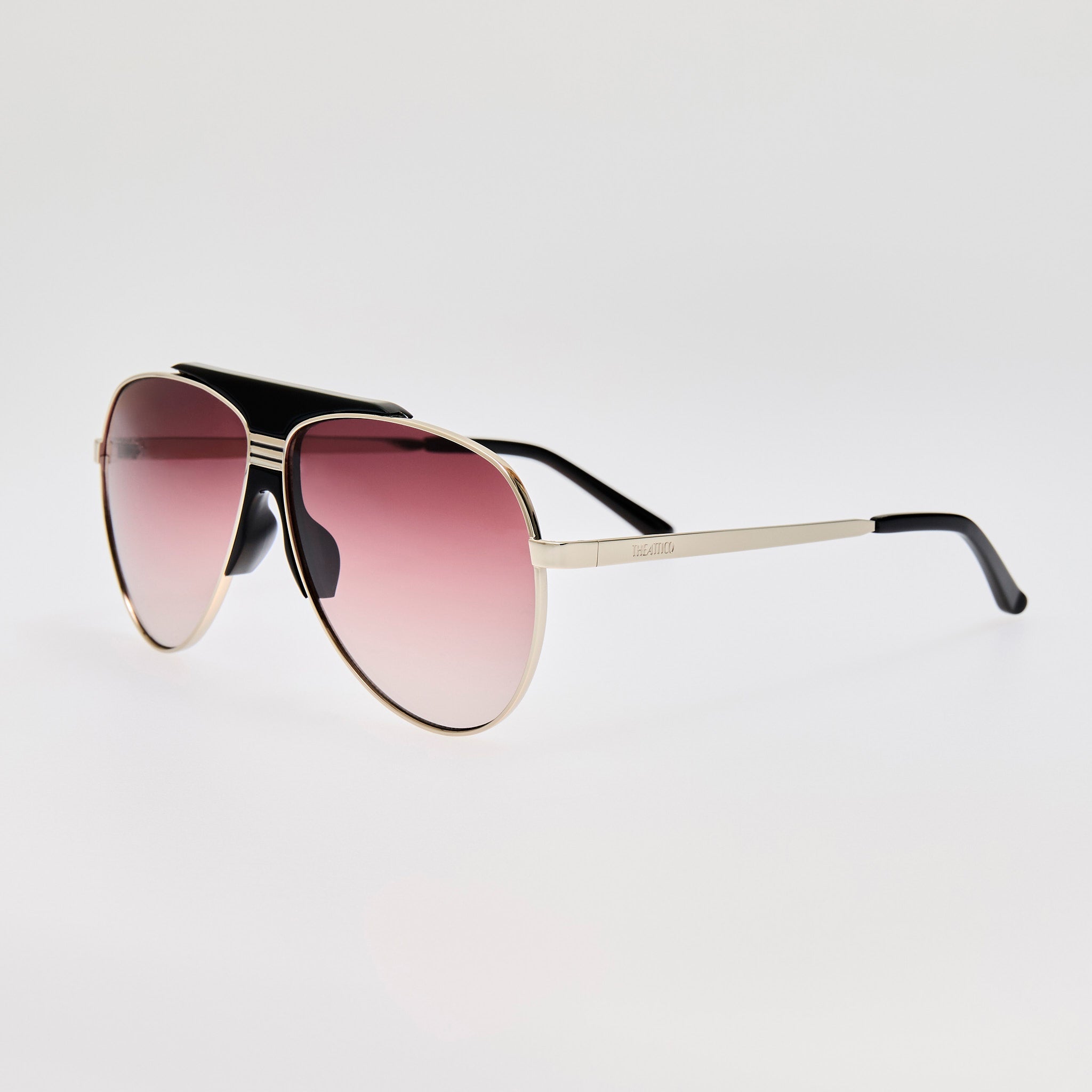 Amelia Sunglasses in Black and Purple - LINDA FARROW - Sunglasses -