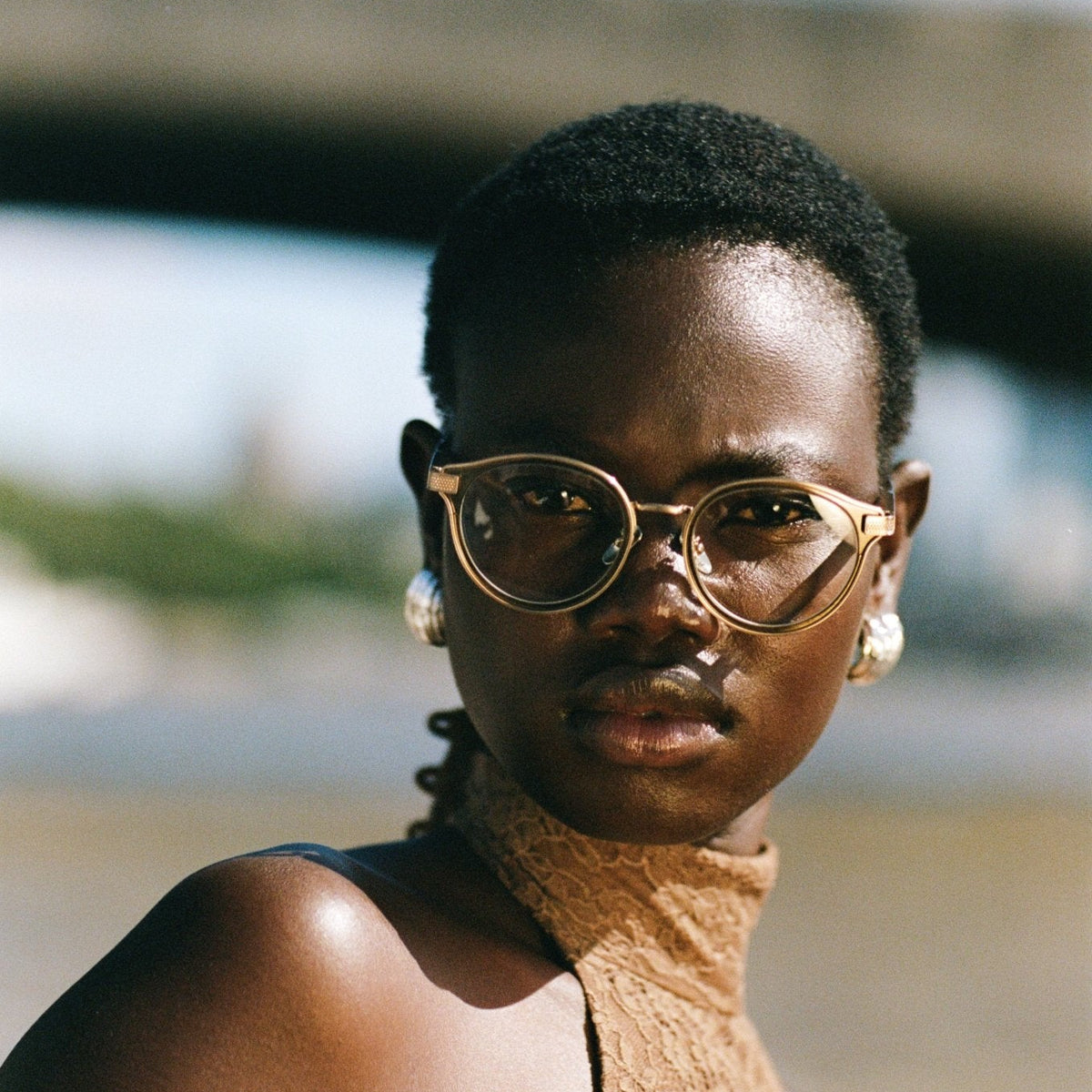 Anthony Oval Optical Frame in Matt Champagne - LINDA FARROW-Optical Frame-