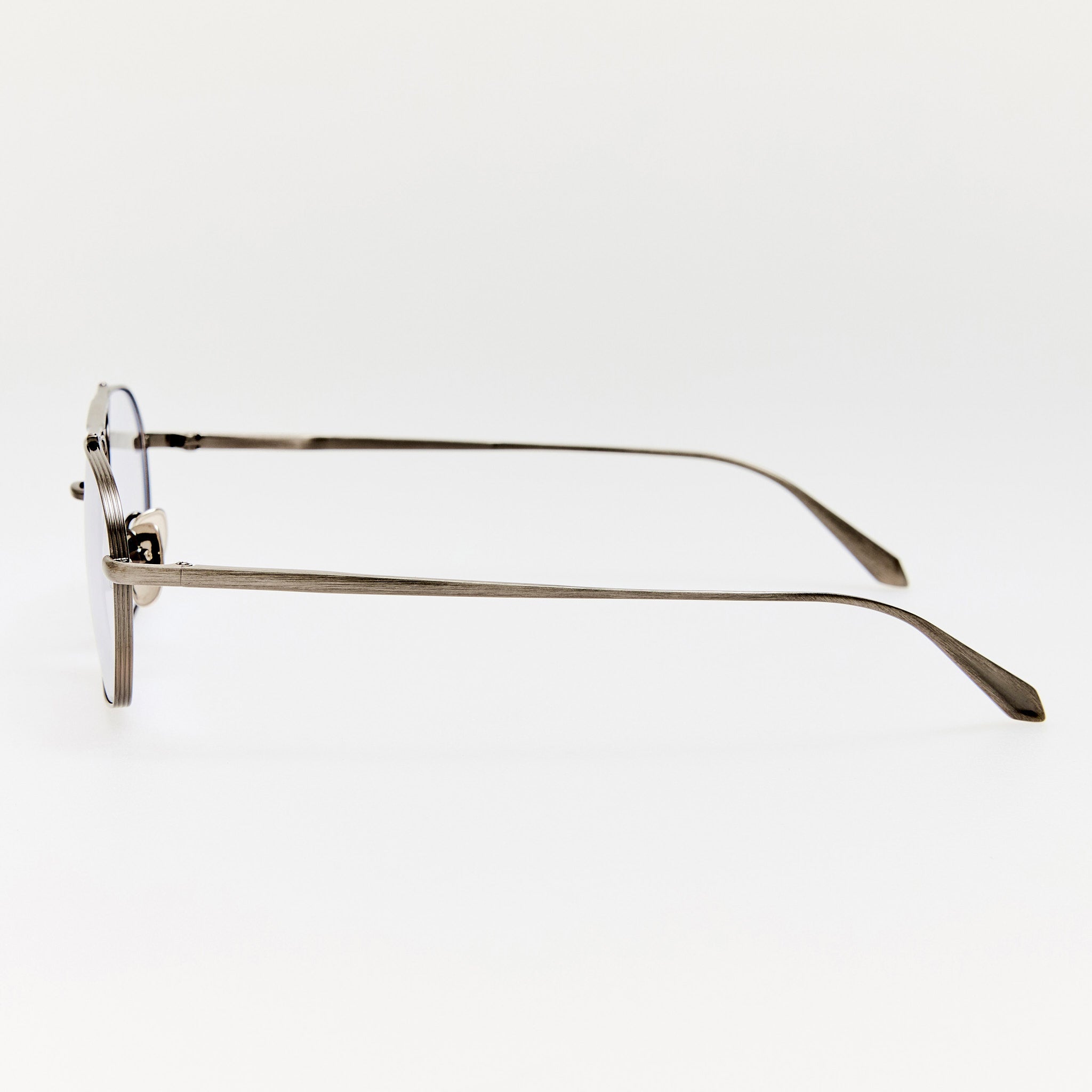 Arden Sunglasses in Matt Antique Silver and Grey Photochromic Lenses - LINDA FARROW - Sunglasses -
