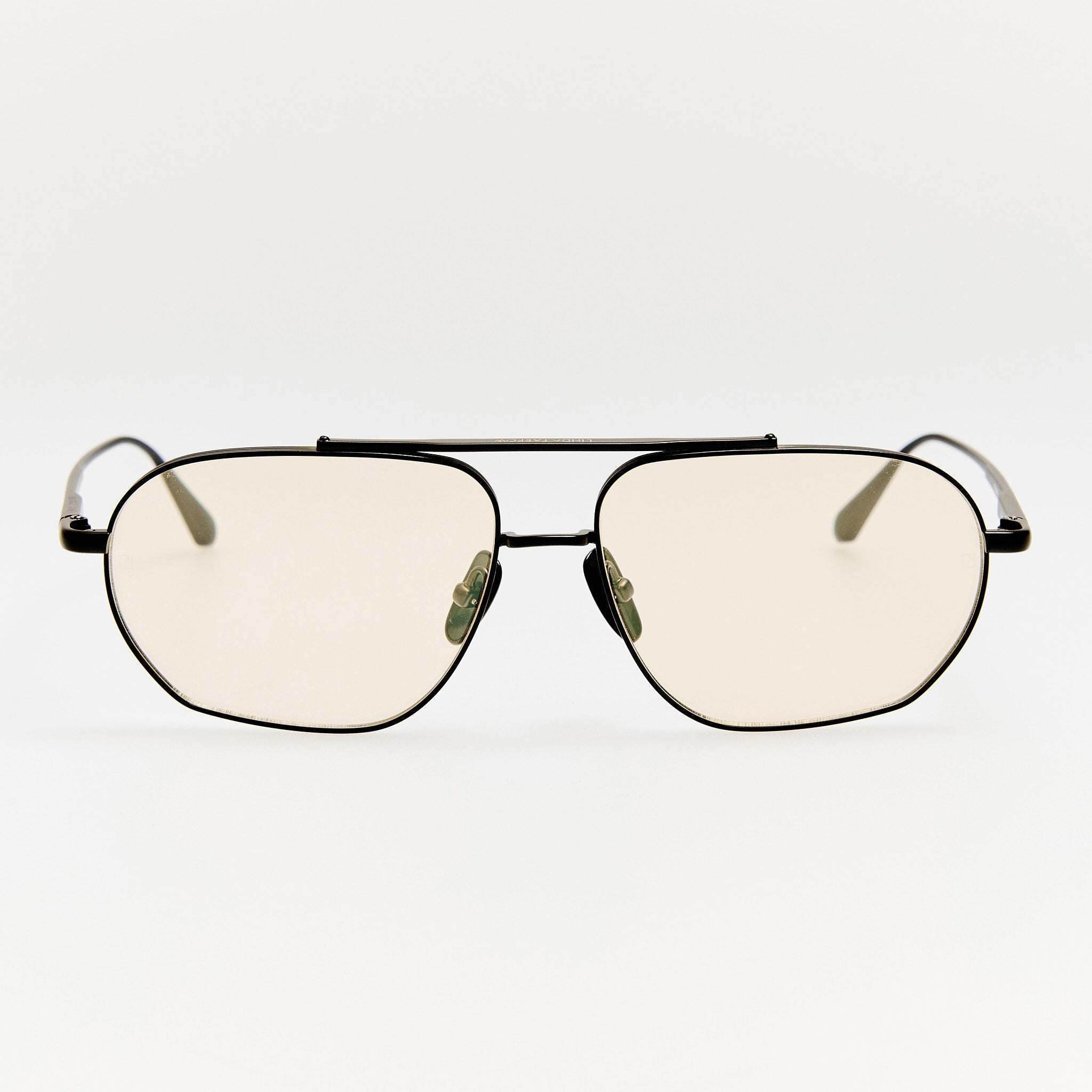 Arden Sunglasses in Matt Nickel and Yellow Photochromic Lenses - LINDA FARROW - Sunglasses -