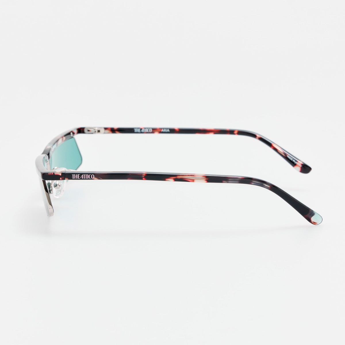 Aria Cat Eye Sunglasses in Silver and Blue - LINDA FARROW-Sunglasses-