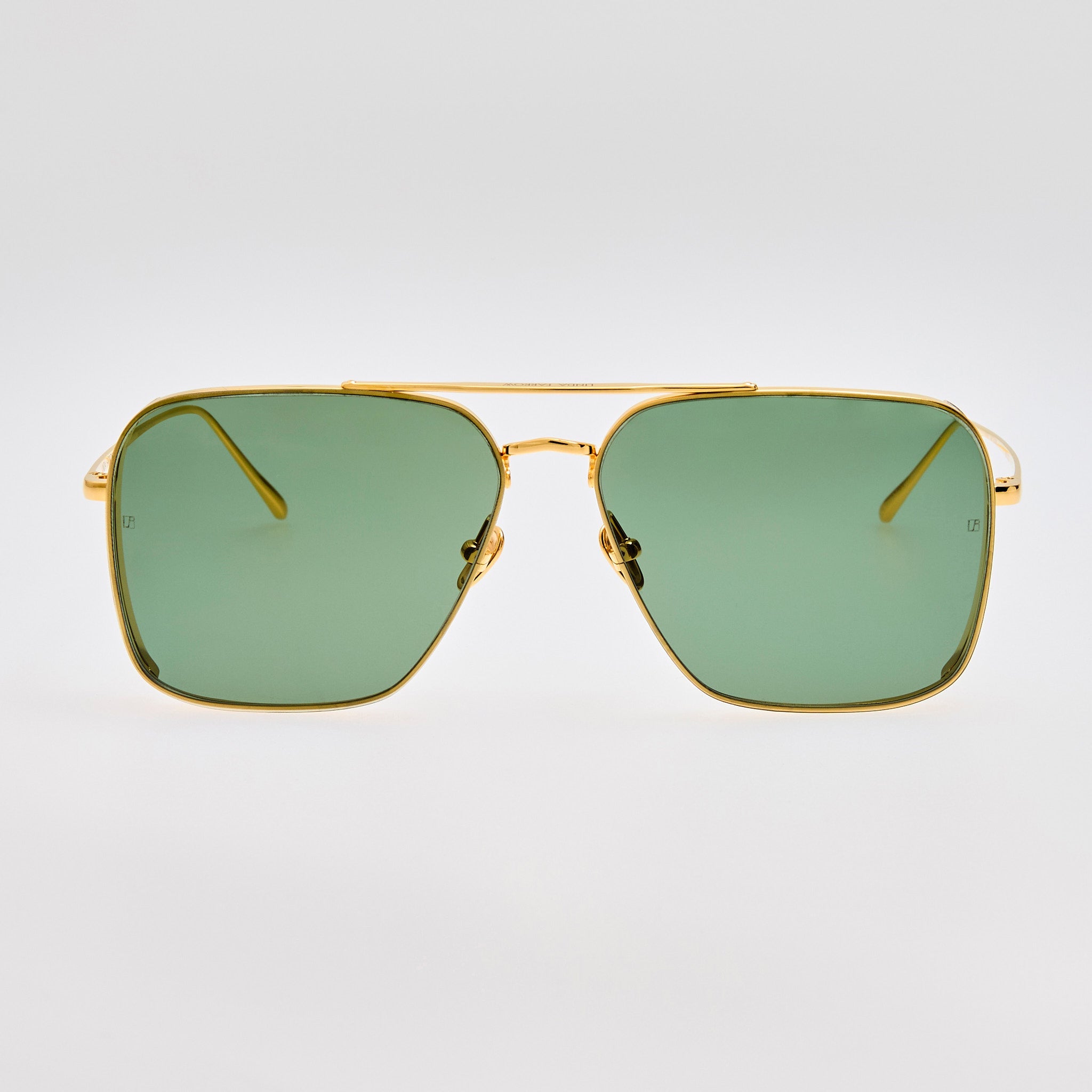 Asher Sunglasses in 22K Gold and Green - LINDA FARROW - Sunglasses -