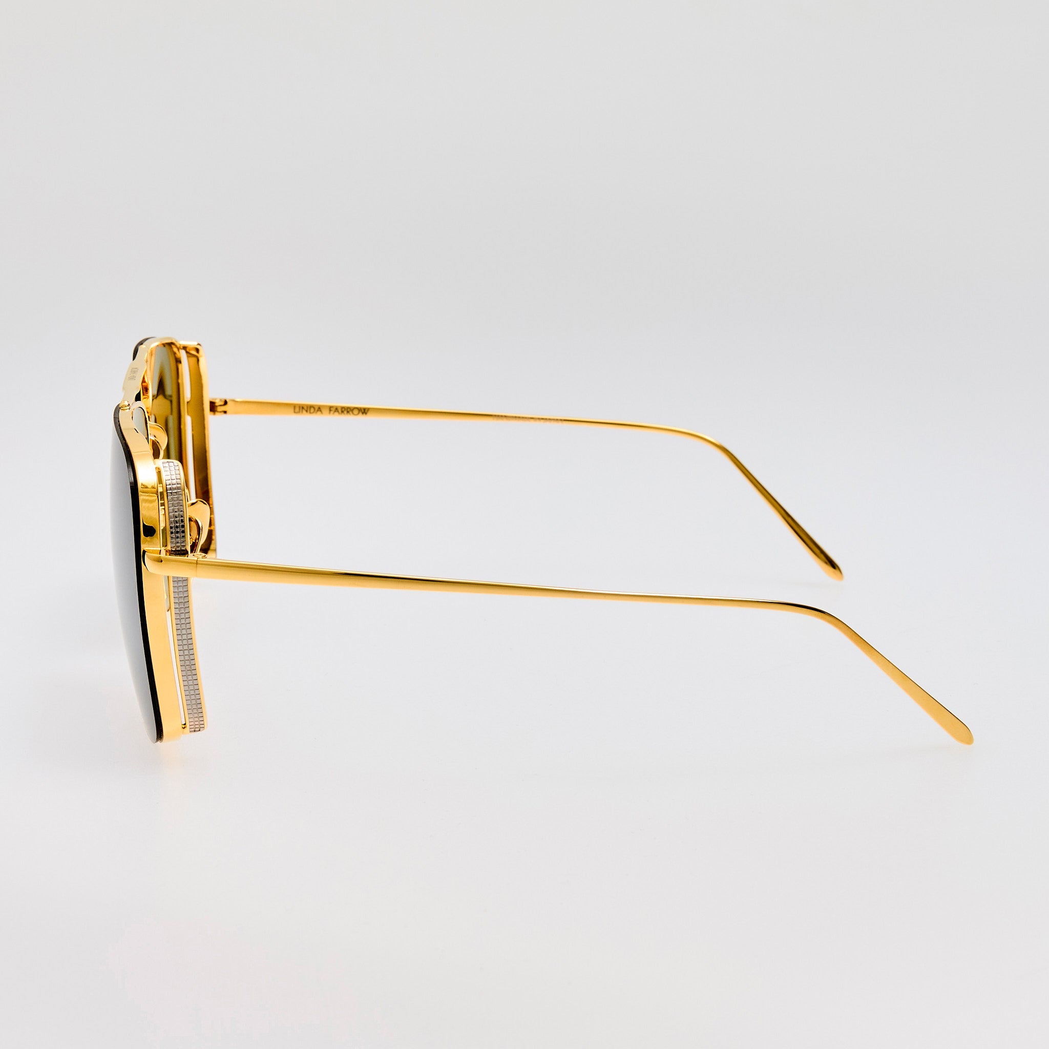 Asher Sunglasses in 22K Gold and Green - LINDA FARROW - Sunglasses -