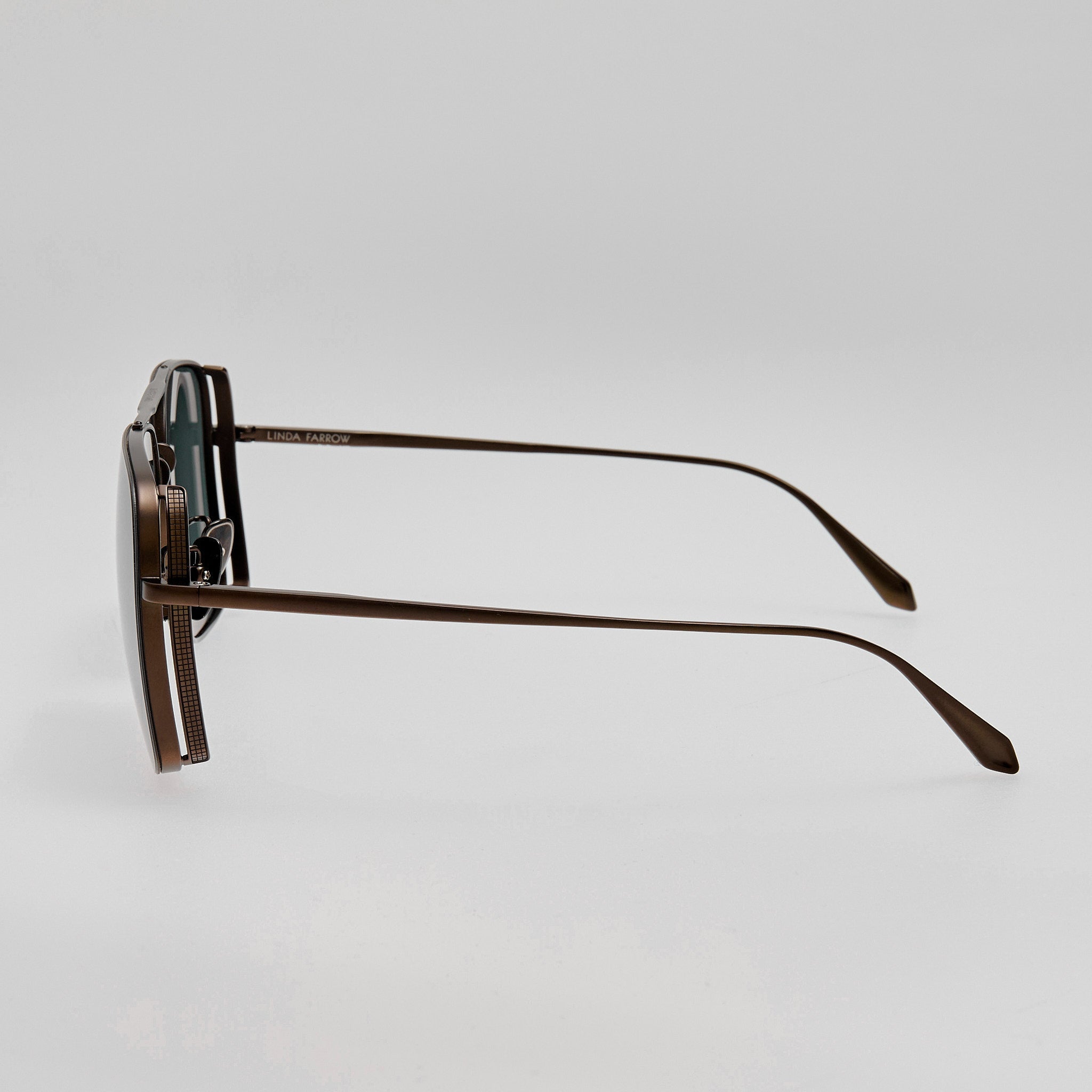 Asher Sunglasses in Matt Black Nickel - LINDA FARROW - Sunglasses -