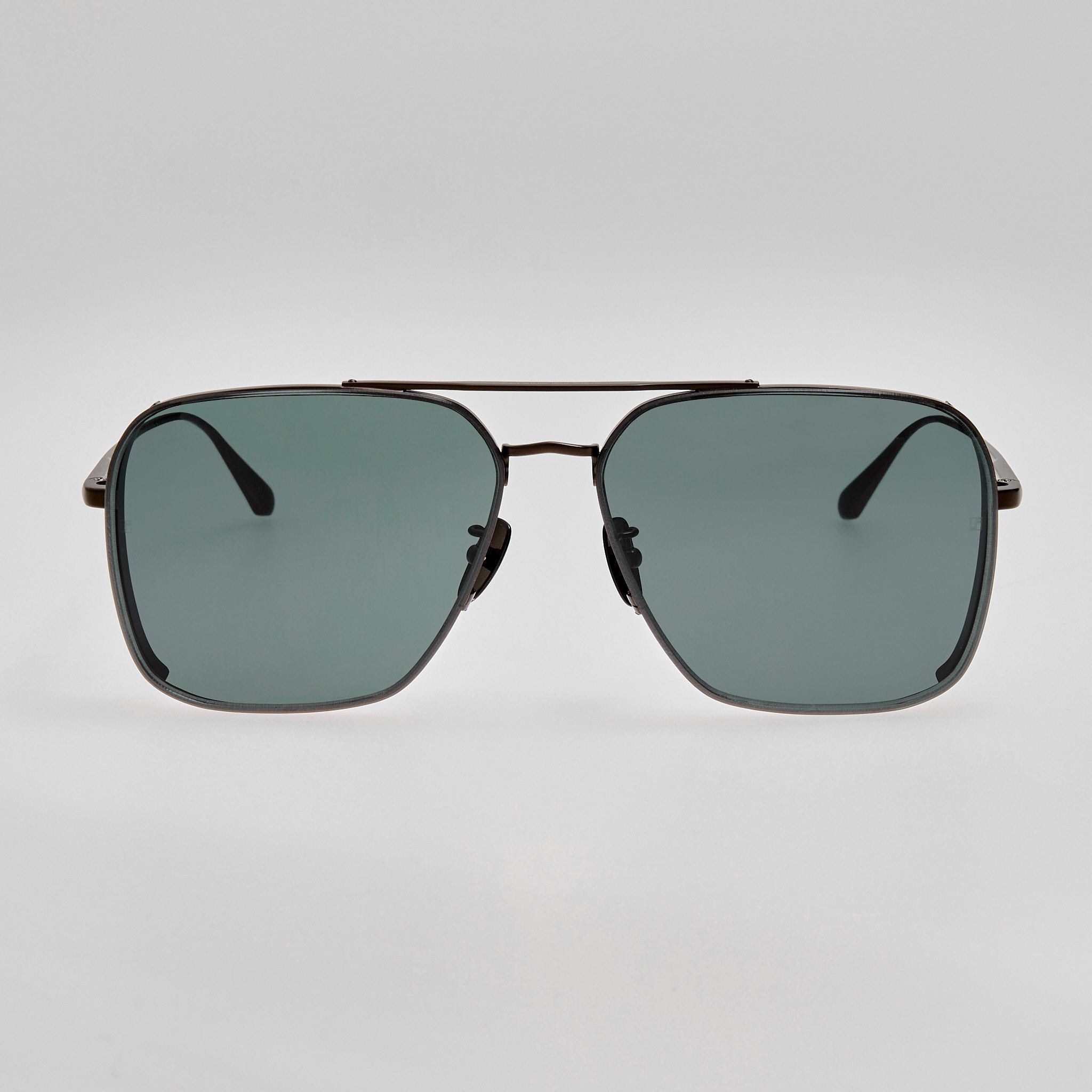 Asher Sunglasses in Matt Black Nickel - LINDA FARROW - Sunglasses -
