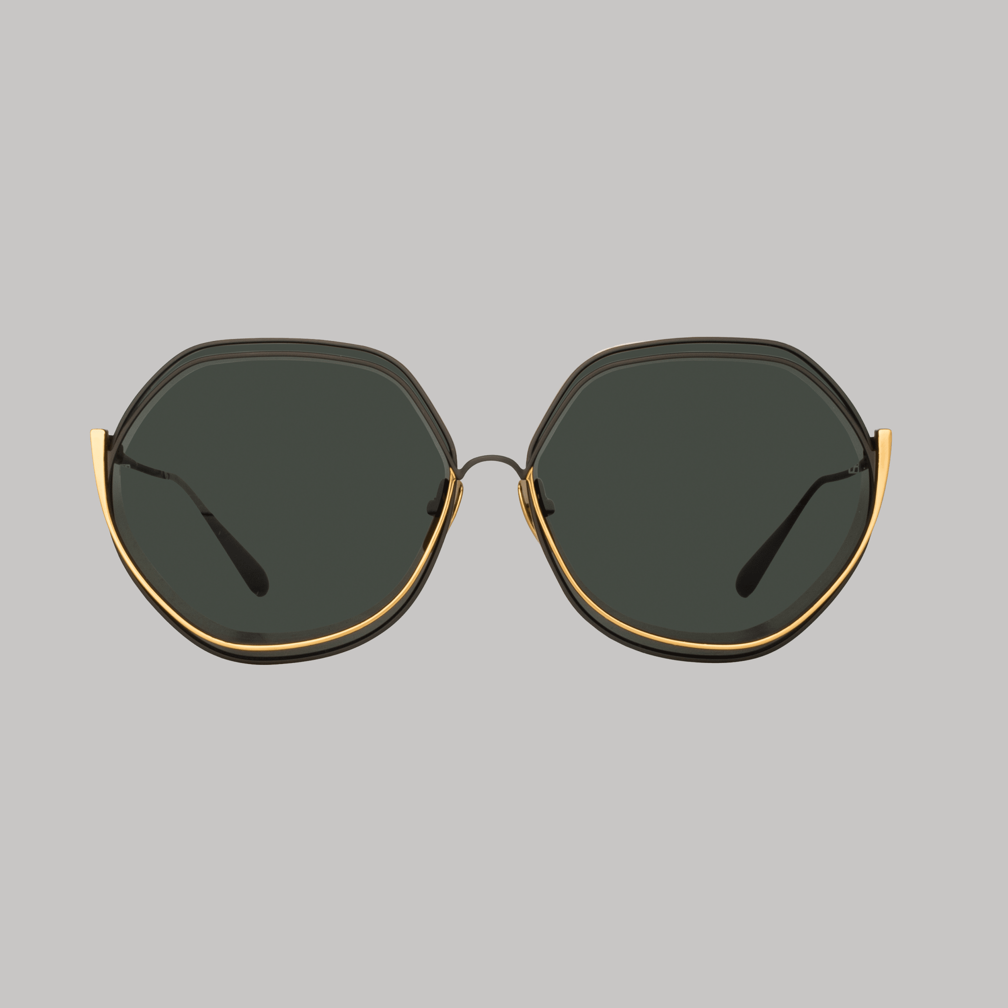 Aspen Sunglasses in Matt Nickel - LINDA FARROW - Sunglasses -