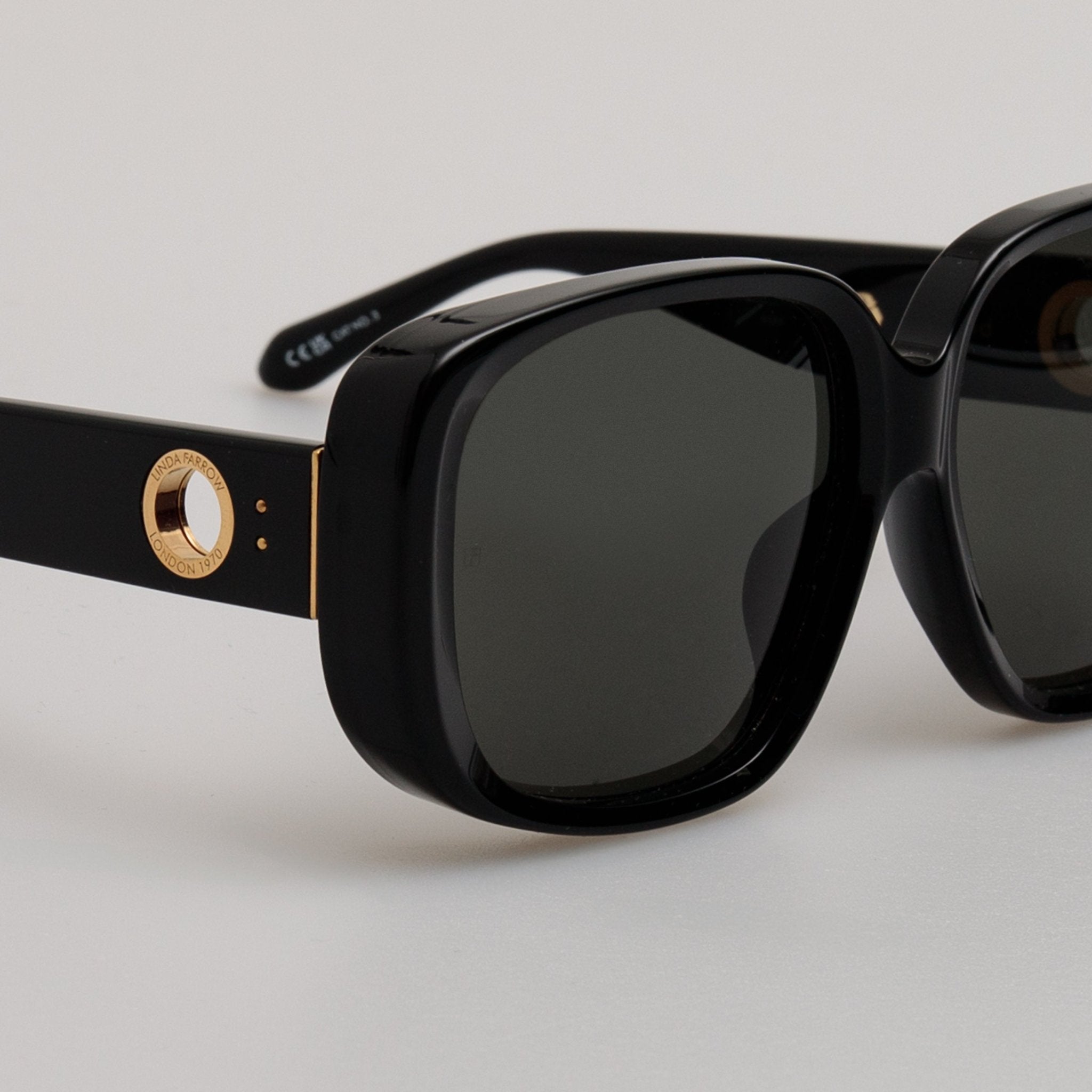Astrid Oversized Sunglasses in Black - LINDA FARROW - Sunglasses -