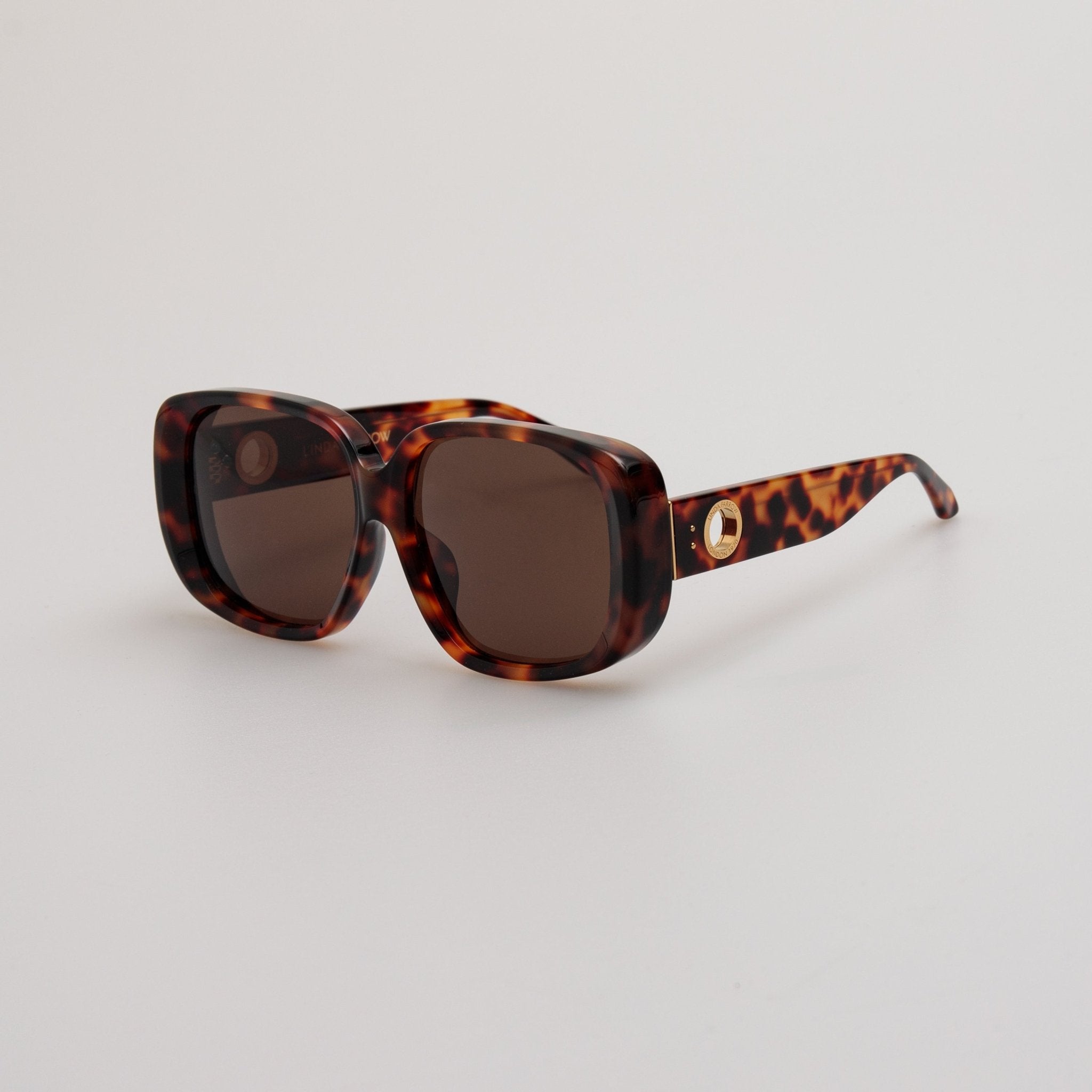 Astrid Oversized Sunglasses in Tortoiseshell - LINDA FARROW - Sunglasses -