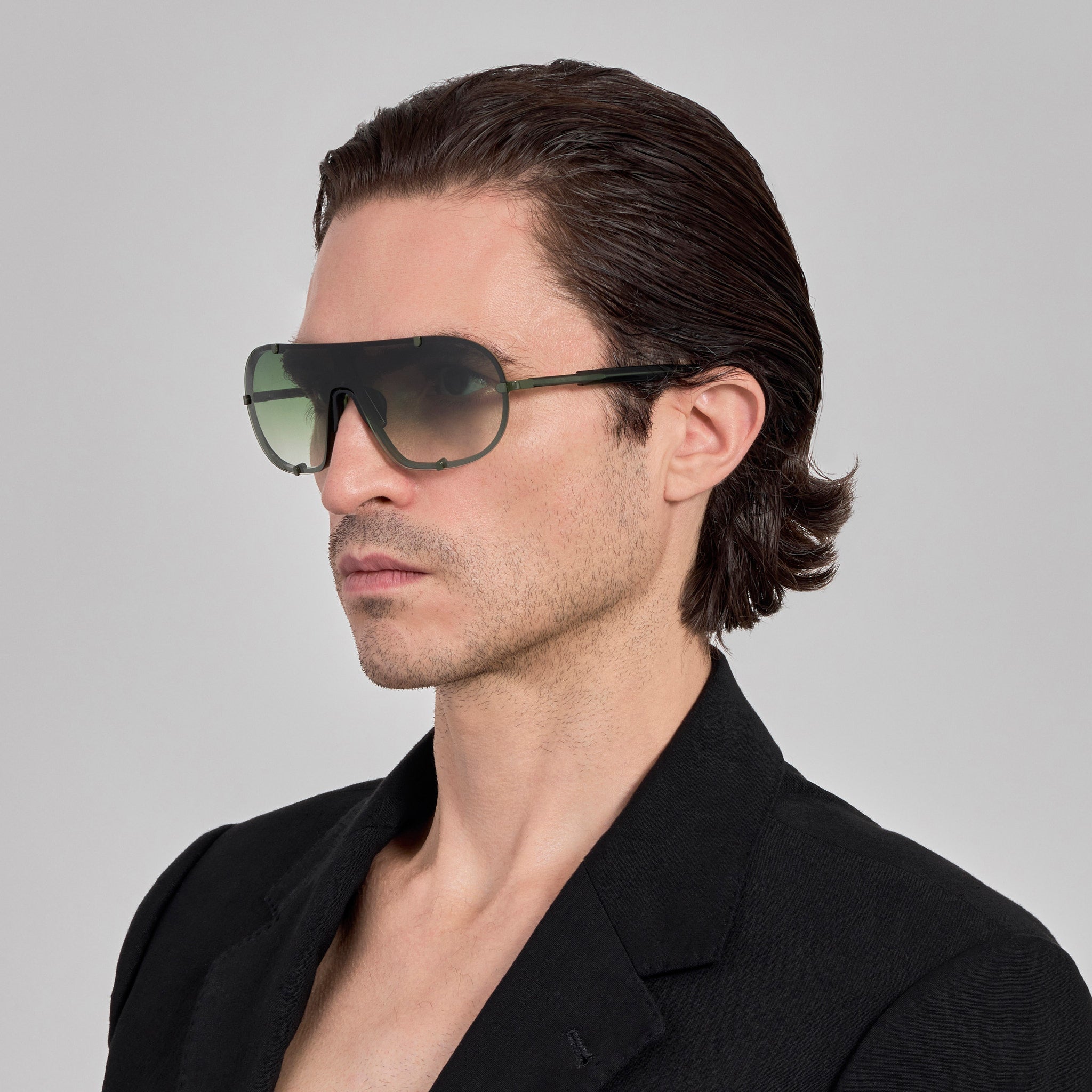 Aviator Sunglasses in Khaki - LINDA FARROW - Sunglasses -