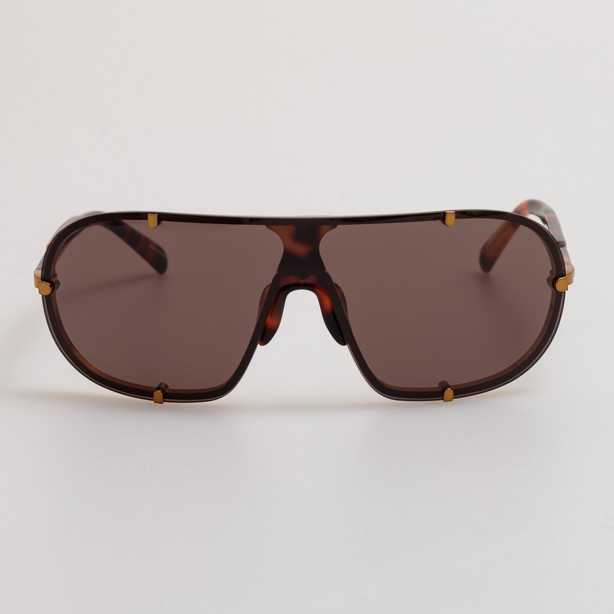 Aviator Sunglasses in Old Gold - LINDA FARROW - Sunglasses -