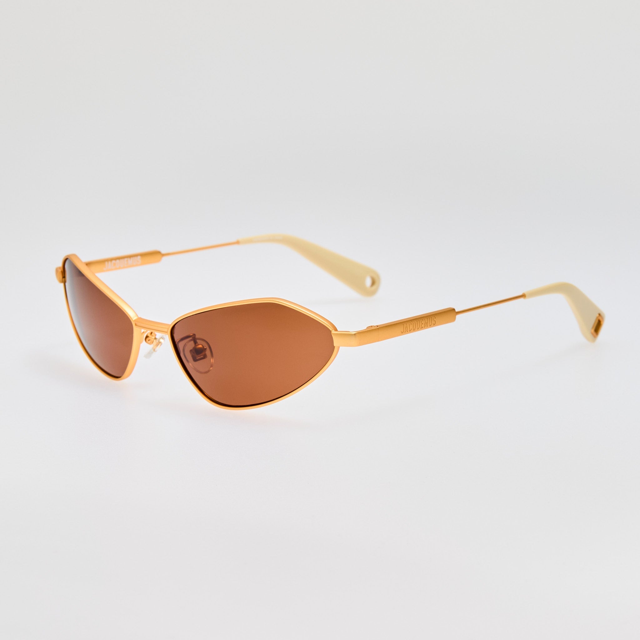 Bambino Angular Metal Sunglasses in Matt Gold - LINDA FARROW - Sunglasses -