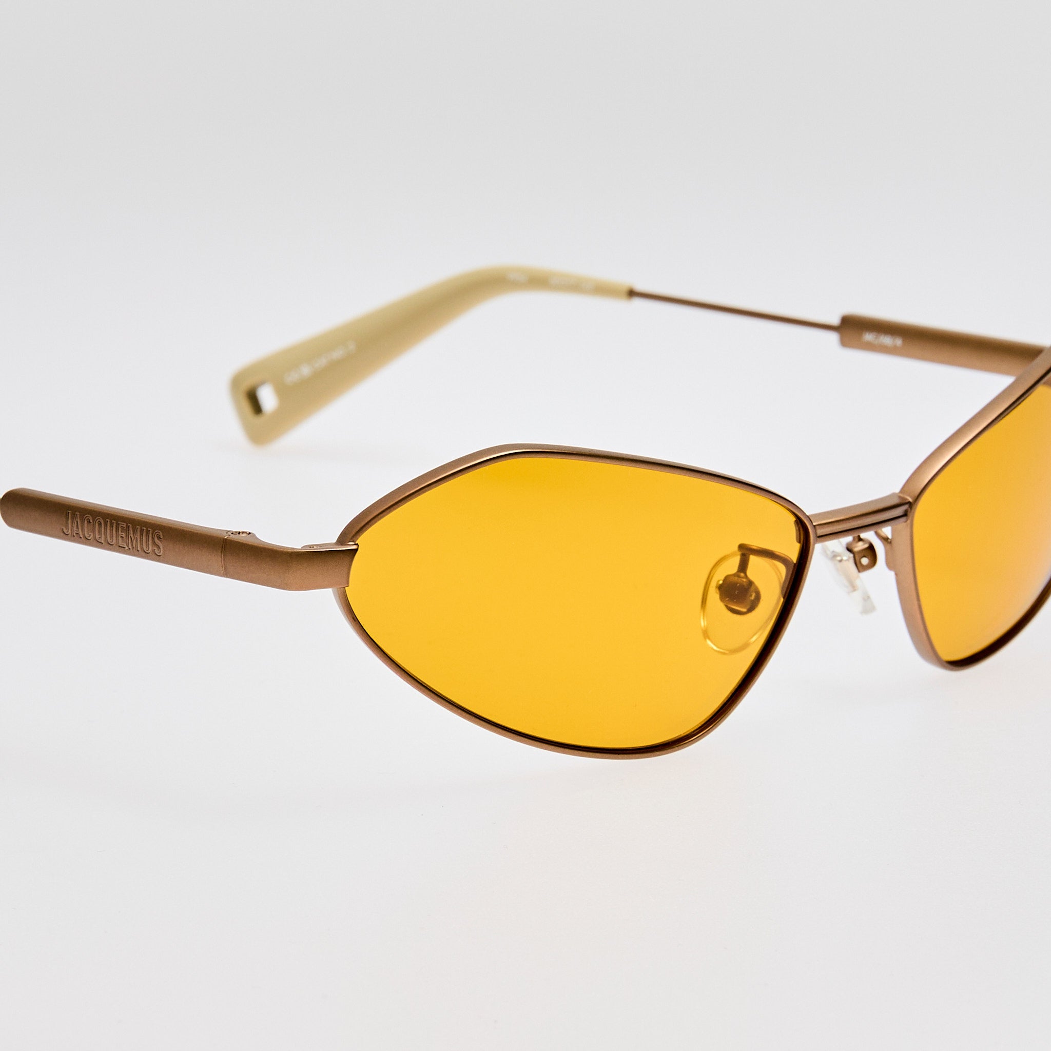 Bambino Angular Metal Sunglasses in Matt Putty - LINDA FARROW - Sunglasses -