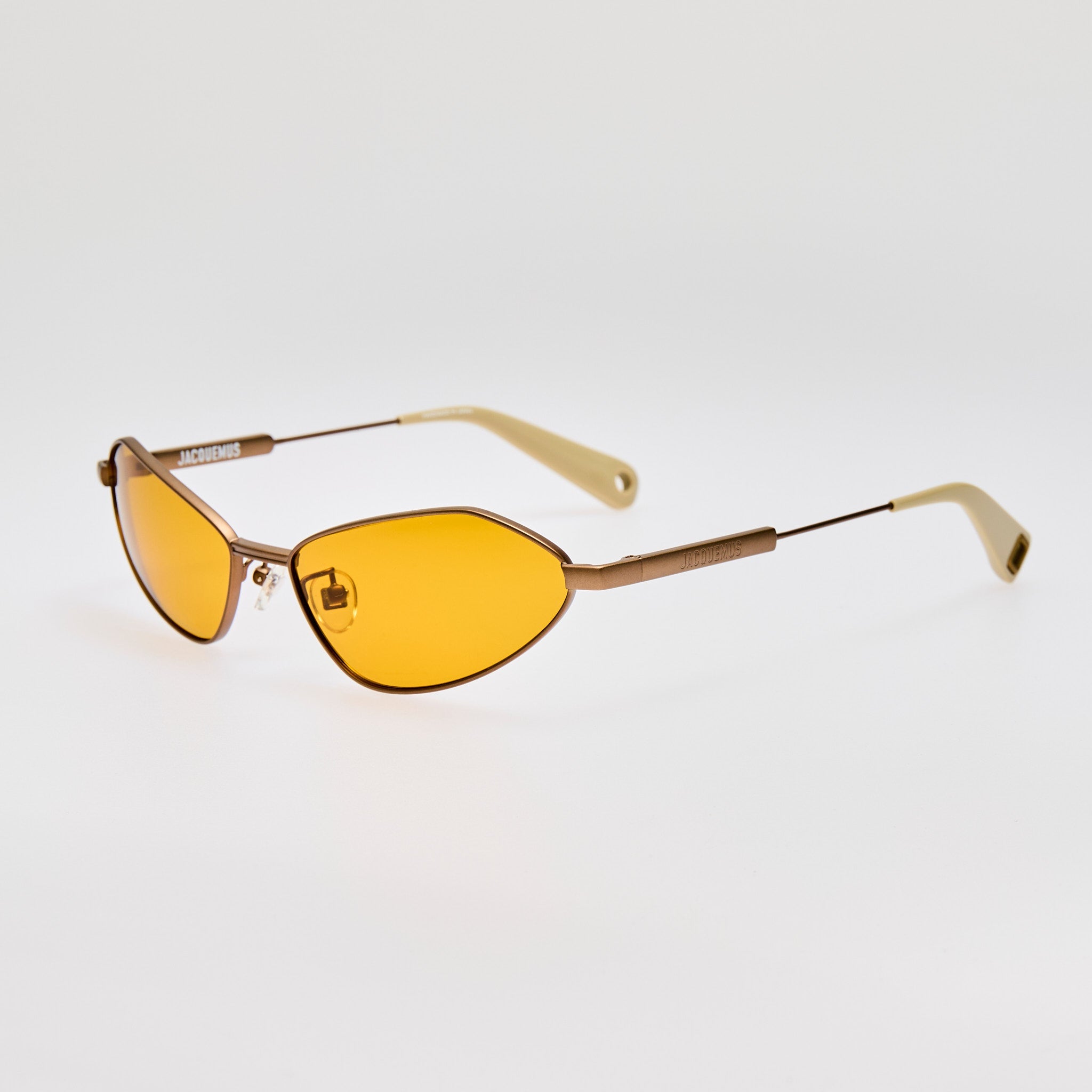 Bambino Angular Metal Sunglasses in Matt Putty - LINDA FARROW - Sunglasses -