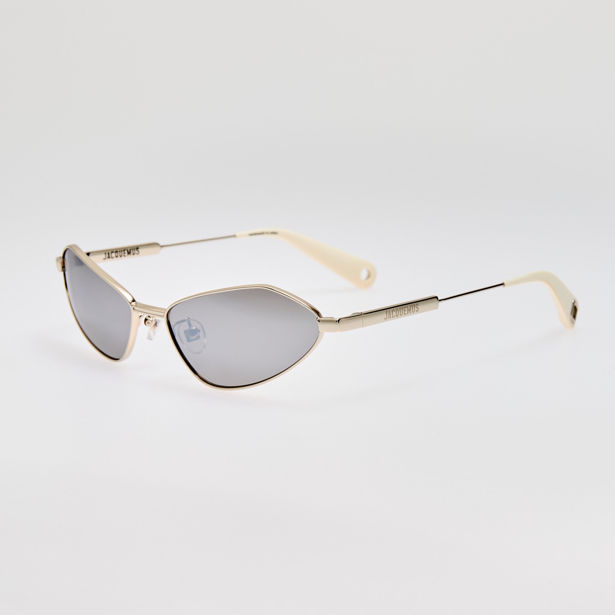 Bambino Angular Metal Sunglasses in Silver - LINDA FARROW - Sunglasses -