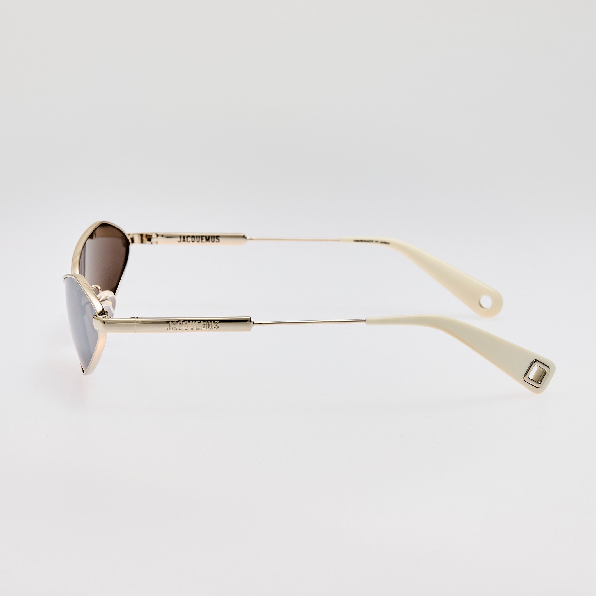 Bambino Angular Metal Sunglasses in Silver - LINDA FARROW - Sunglasses -