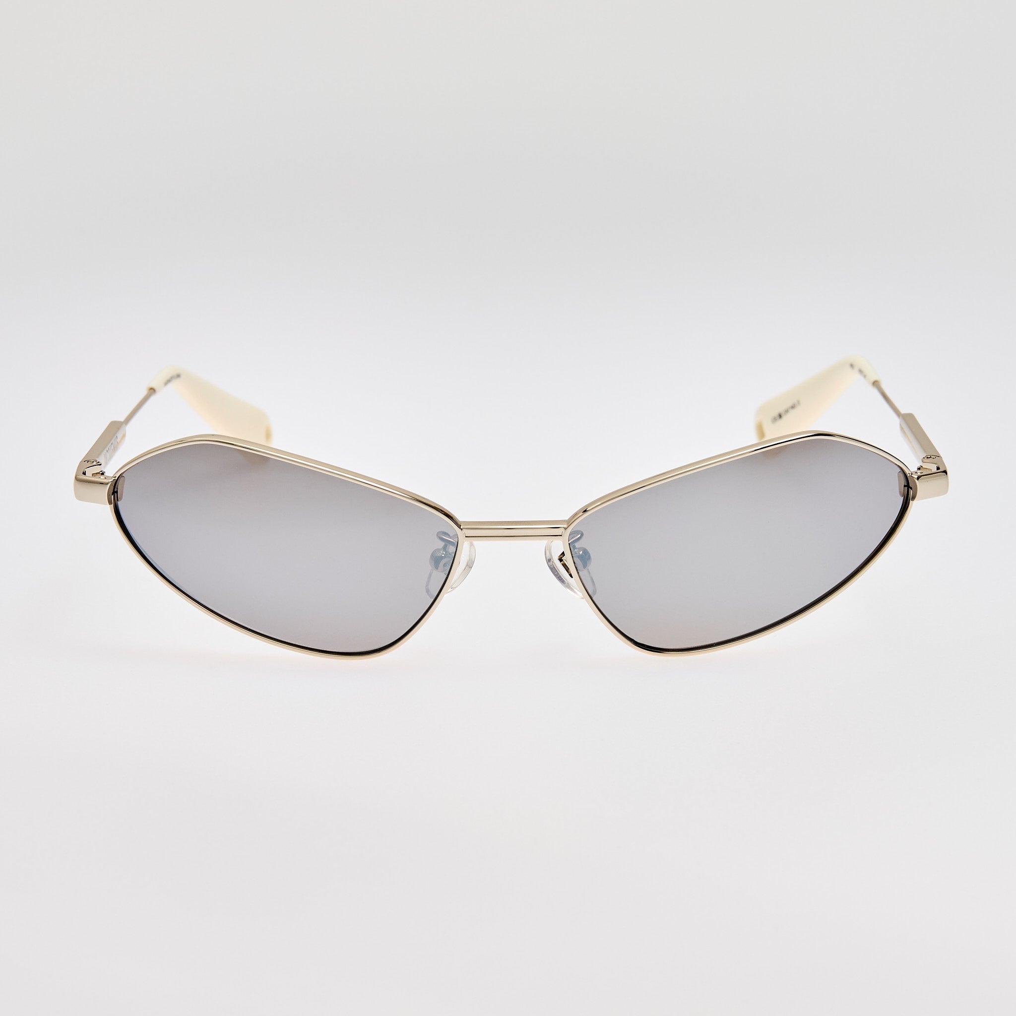 Bambino Angular Metal Sunglasses in Silver - LINDA FARROW - Sunglasses -