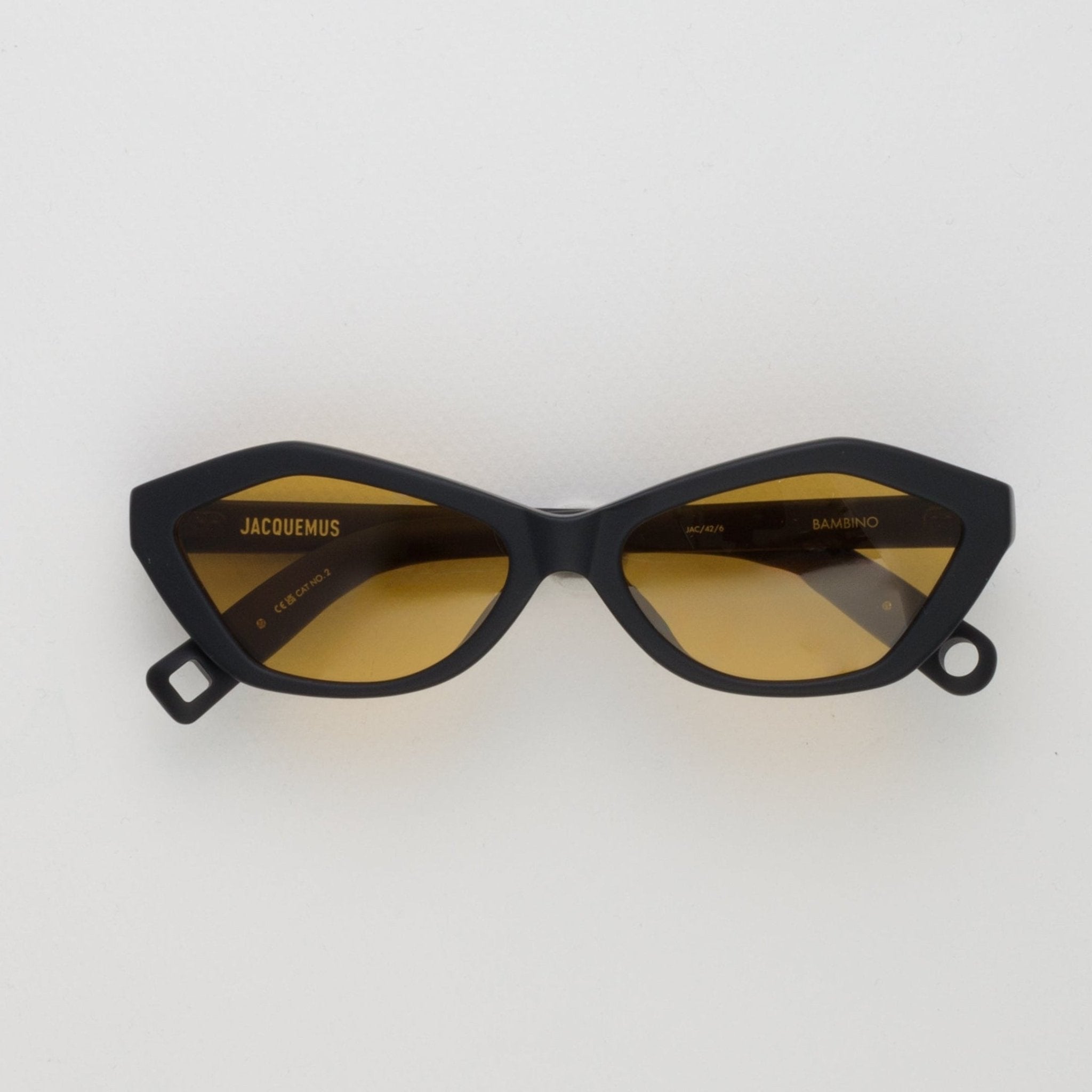 Bambino Angular Sunglasses in Matt Black - LINDA FARROW - Sunglasses -