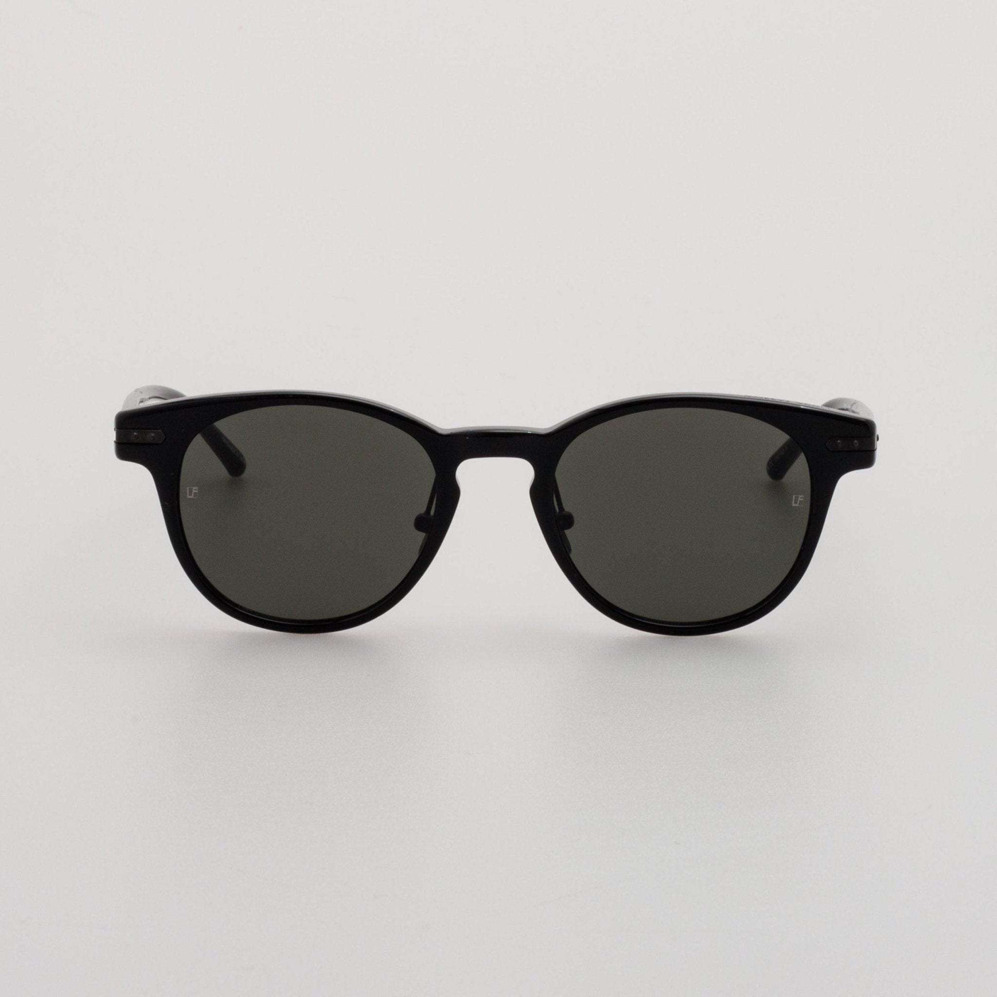 Bay Sunglasses in Black and Matt Nickel - LINDA FARROW - Sunglasses -